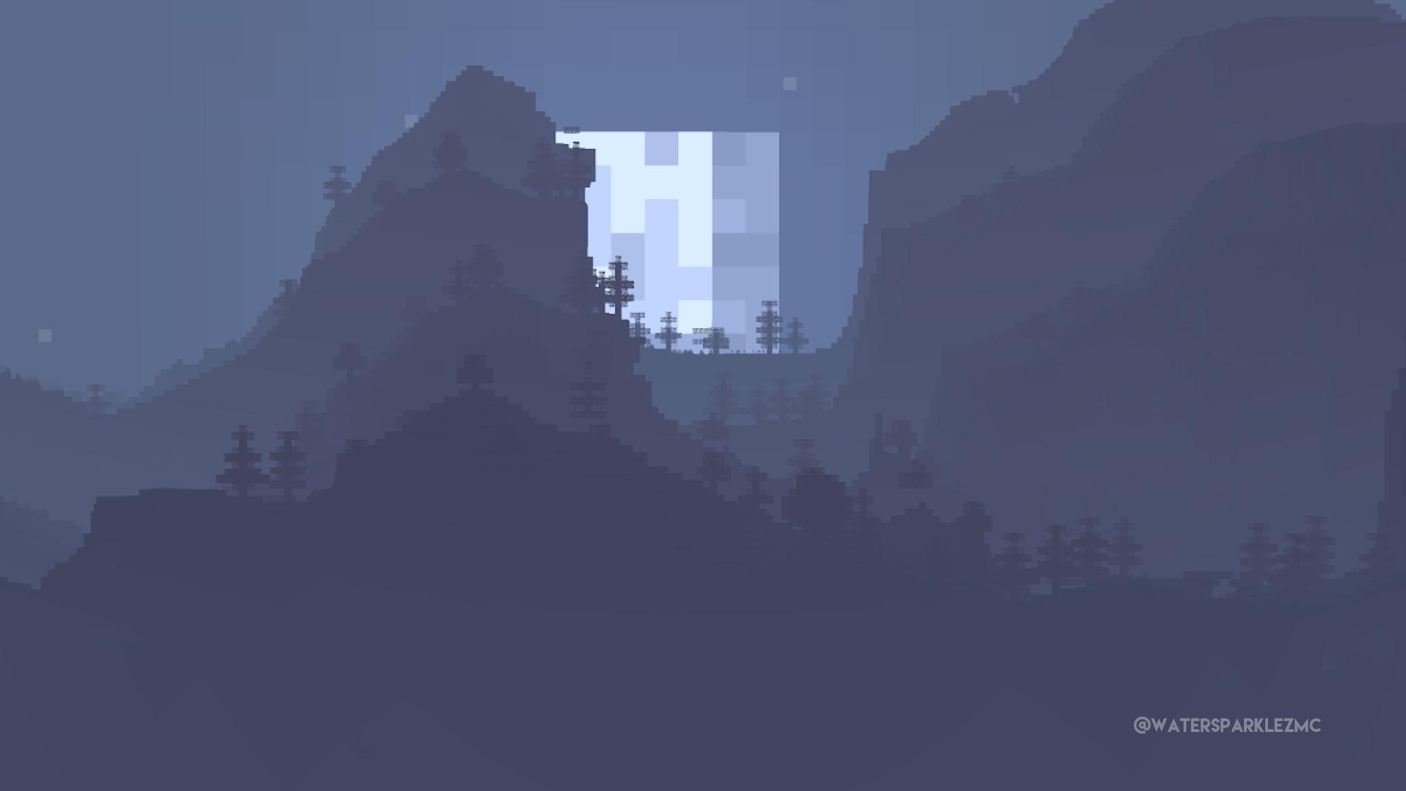 2048x1152 I made a 2D Minecraft wallpaper!