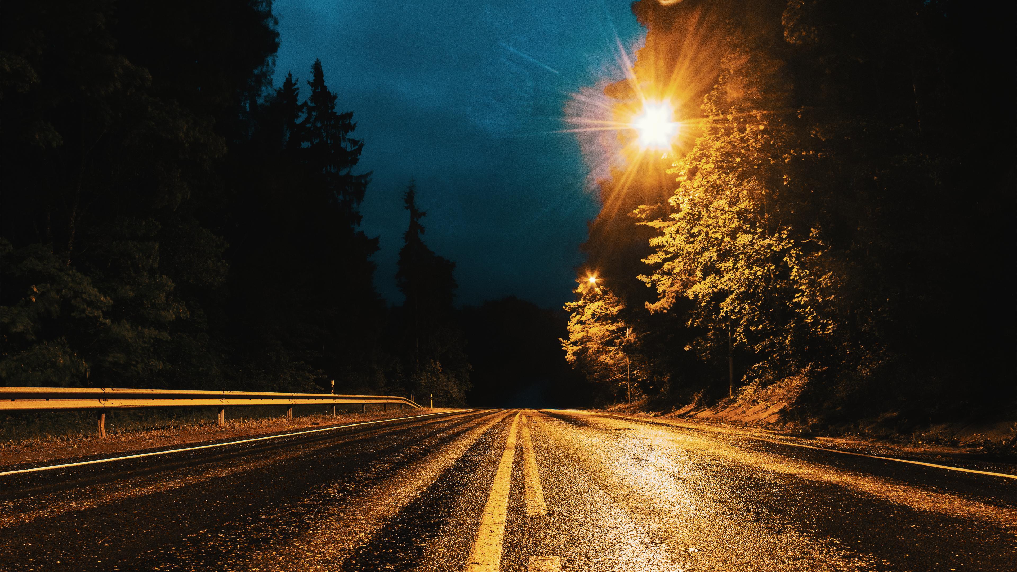 3840x2160 Highway at night [3840x2160]
