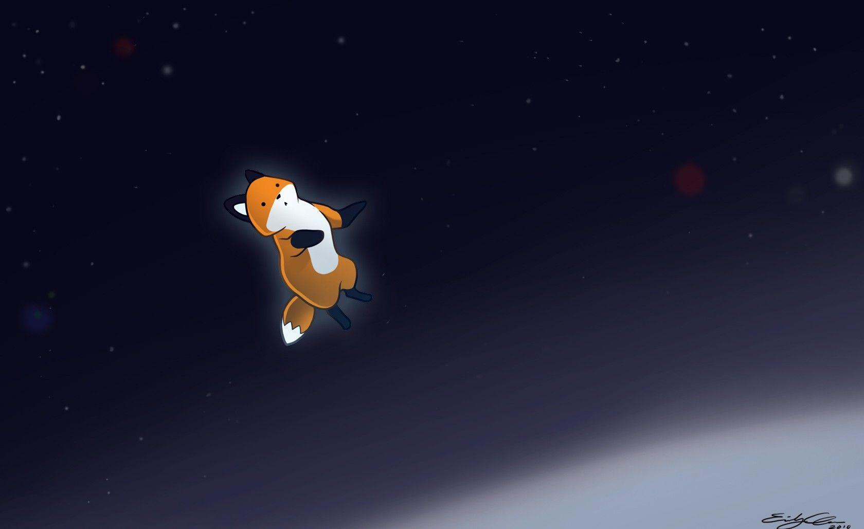 1680x1029 A Fox in Space art, SpaceCoolvibe