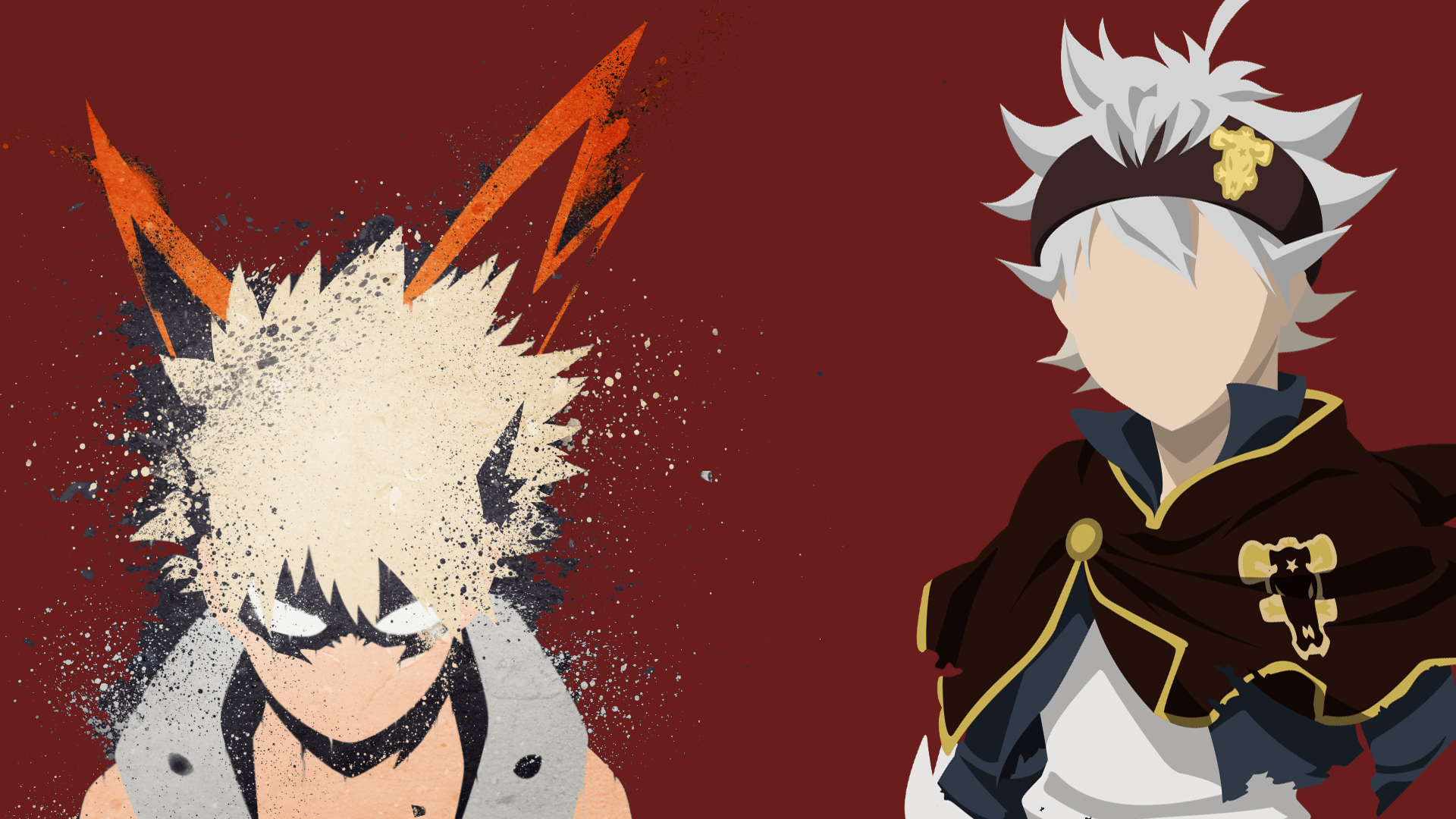 1920x1080 1920x1080 Katsuki Bakugou, My Hero Academia, Asta (Black Clover), Black Clover wallpaper PNG
