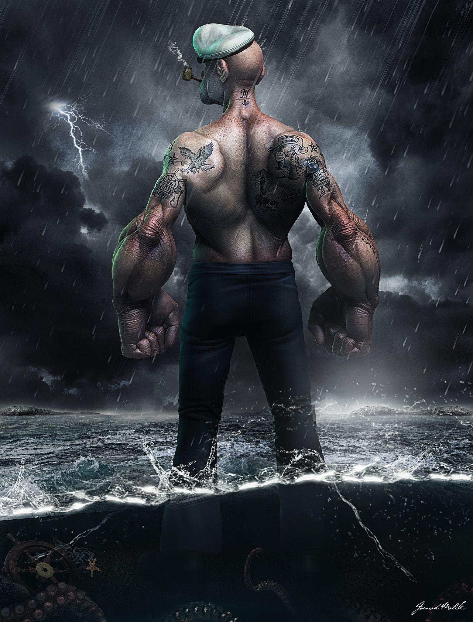 1557x2048 POPEYE By Fawad Malik. Popeye the sailor man, Popeye cartoon, Popeye tattoo