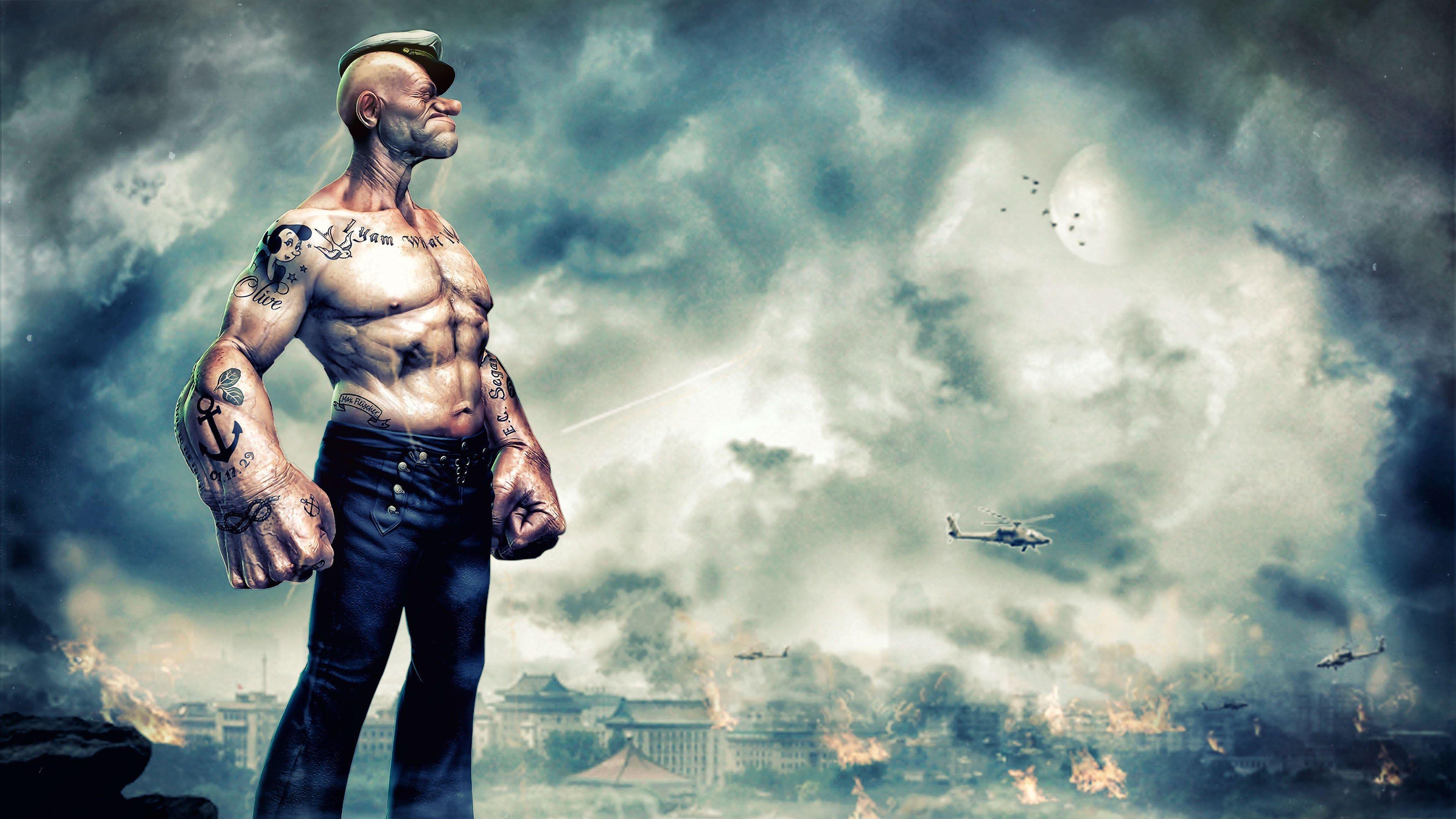 3840x2160 popeye 4k pics free download. Popeye movie, Popeye the sailor man, Popeye