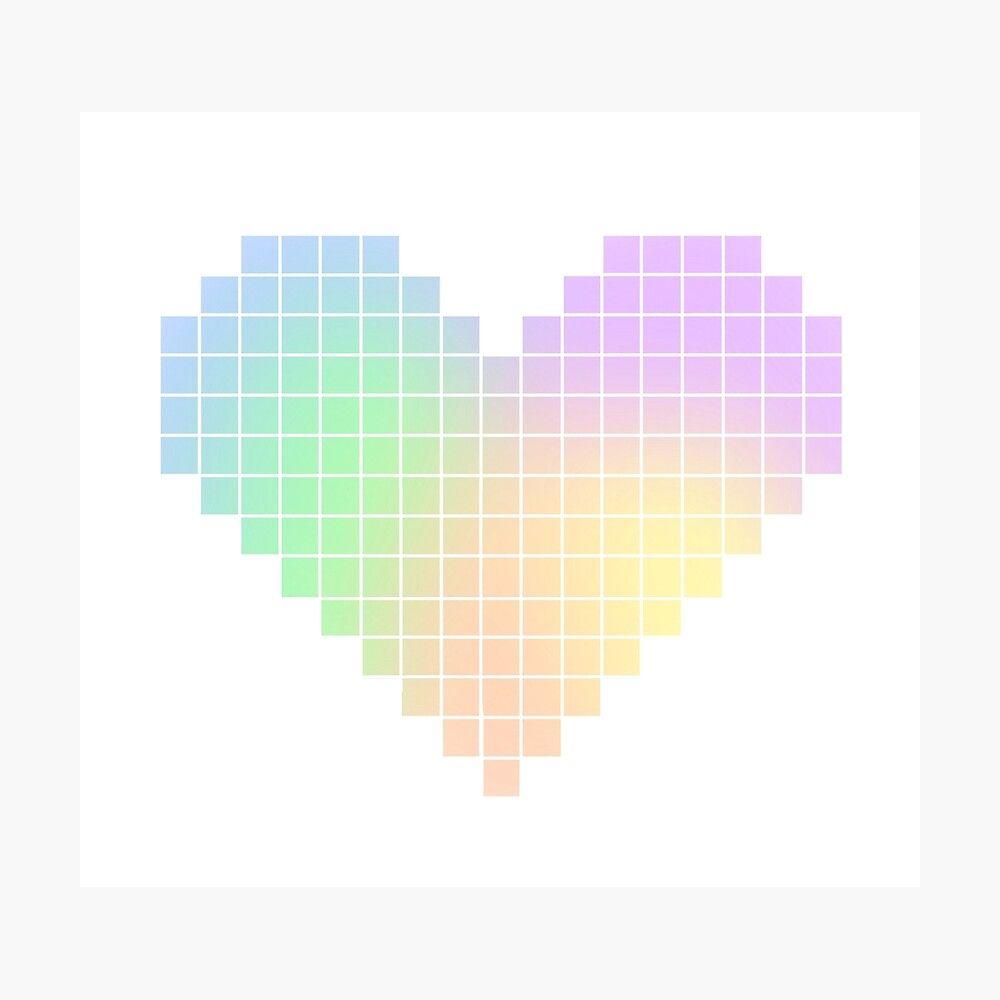 1000x1000 Pastel rainbow heart Poster