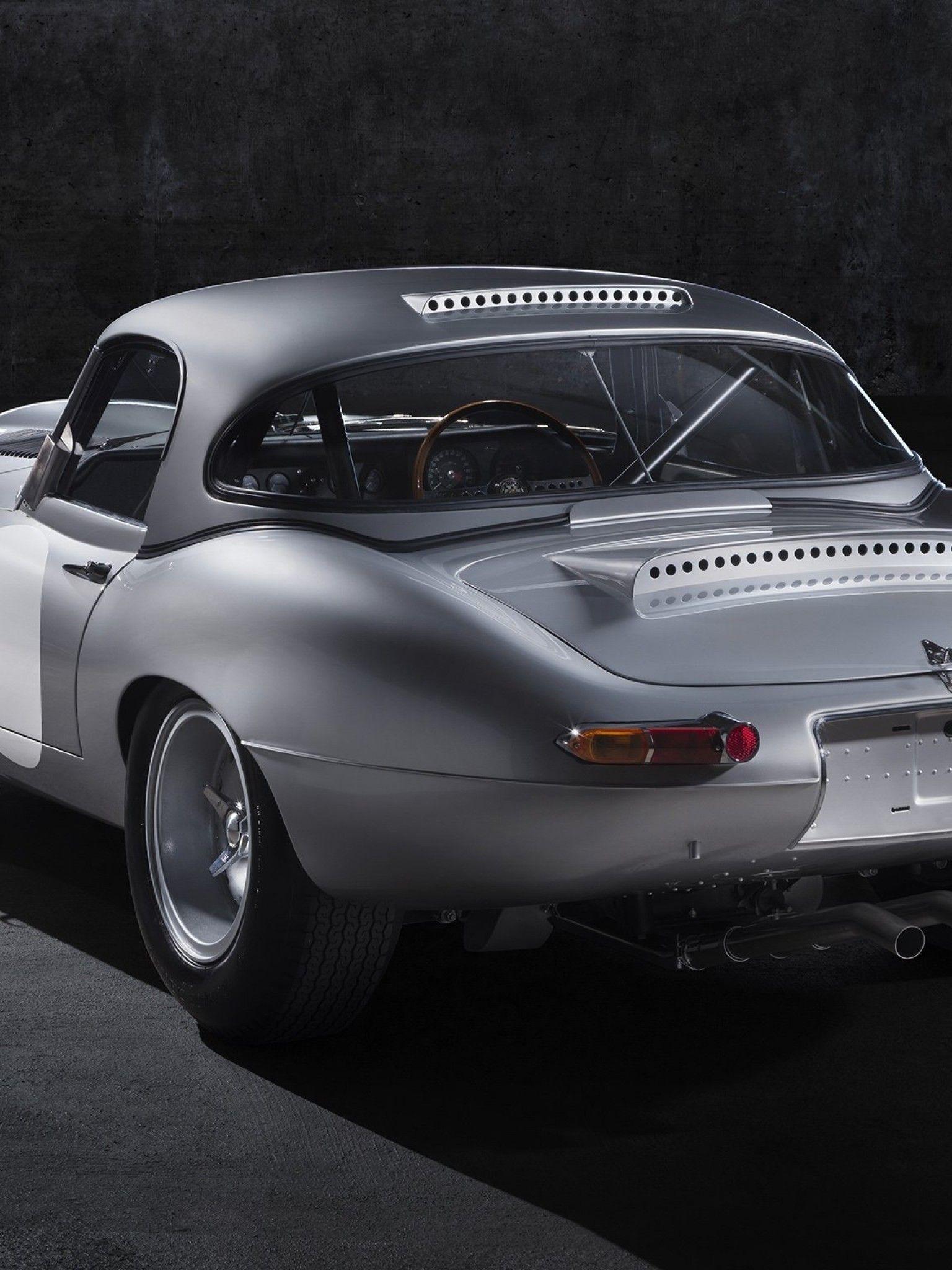 1536x2048 Download 1536x2048 Jaguar Lightweight E Type, Back View, Silver, Luxury, Classic, Cars Wallpaper For Apple IPad Mini, Apple IPad 4