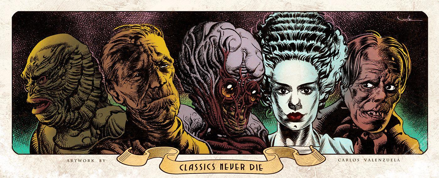 1400x570 Classic Universal Monsters Wallpaper