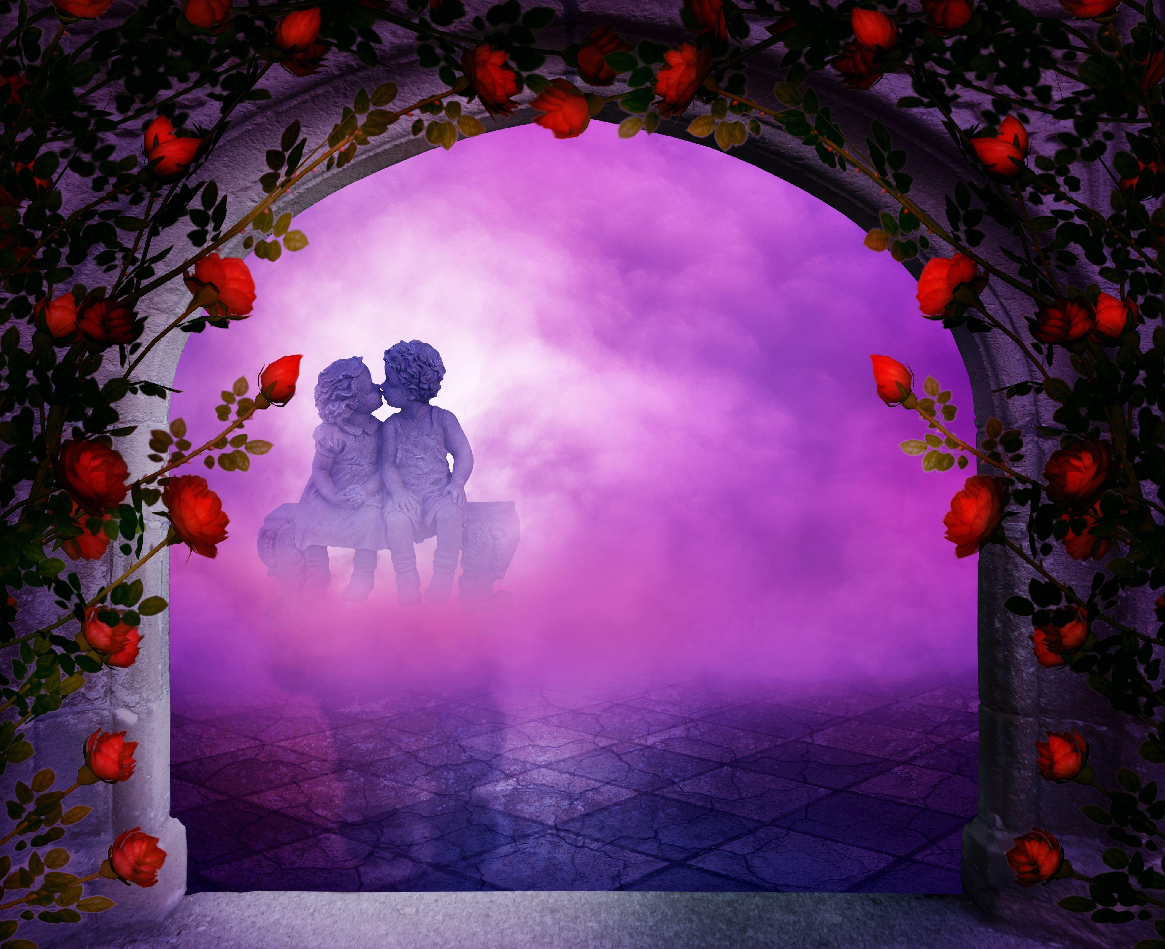 3926x3200 Mystical Garden Background .