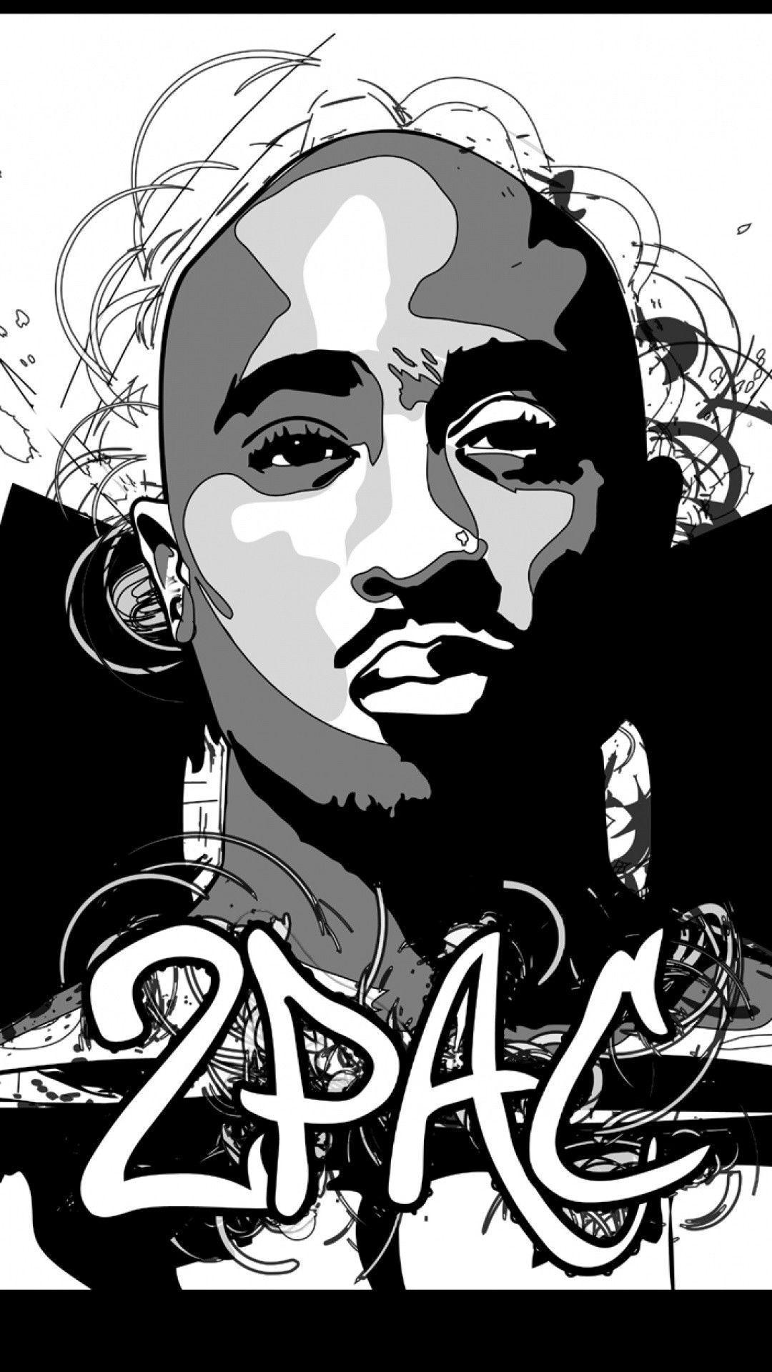 1080x1920 Tupac Cartoon Wallpaper