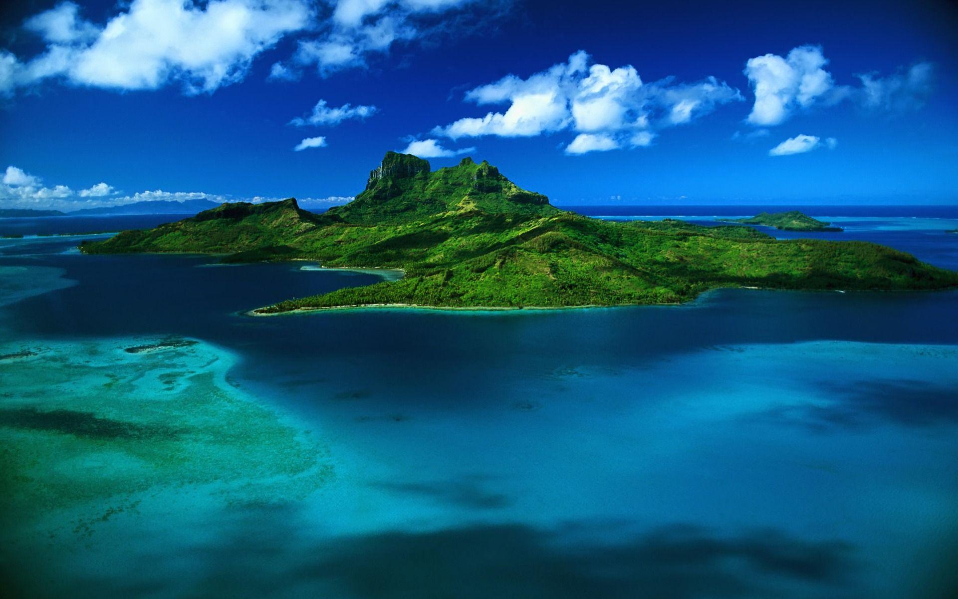 1920x1200 Download Bora Bora aerial view Wallpaper Landscape Nature Wallpaper 1920x1200
