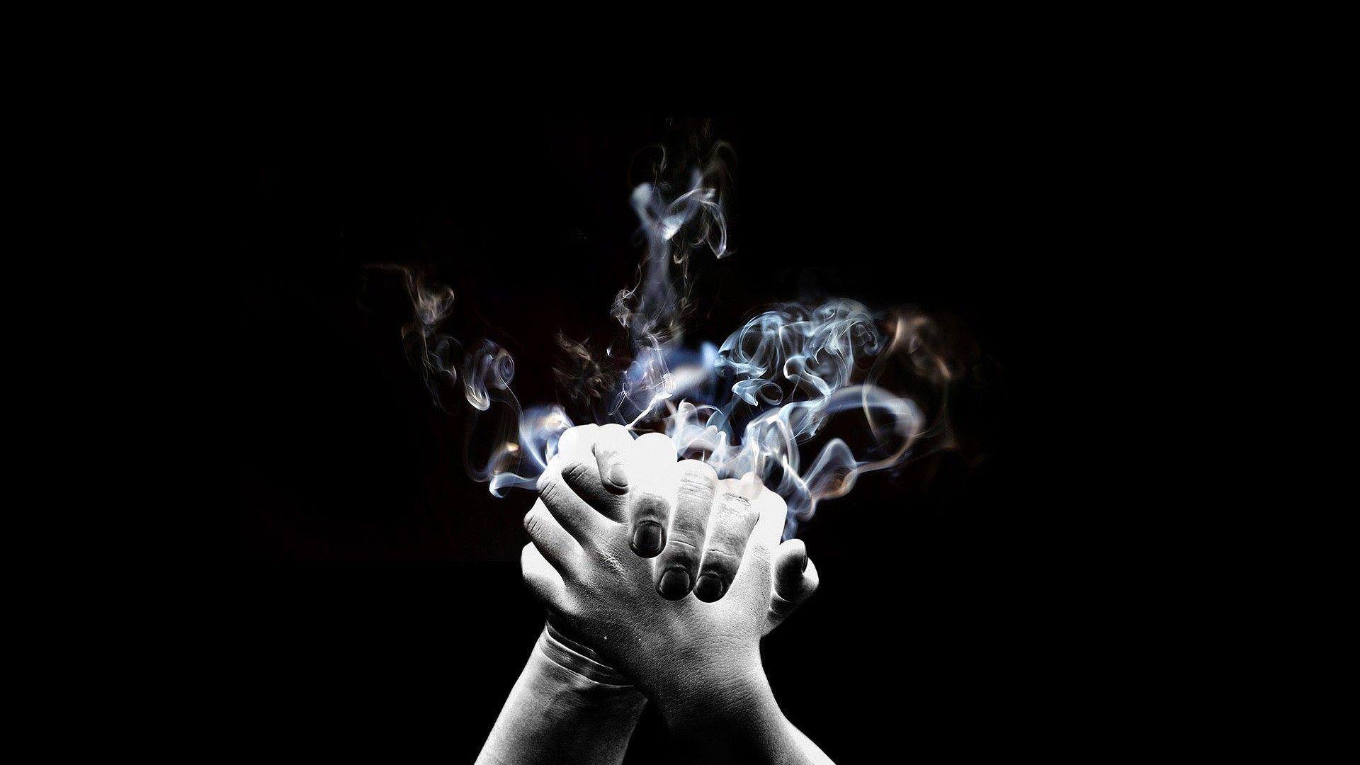 1920x1080 hands, digital art, artwork, selective coloring, black background wallpaper