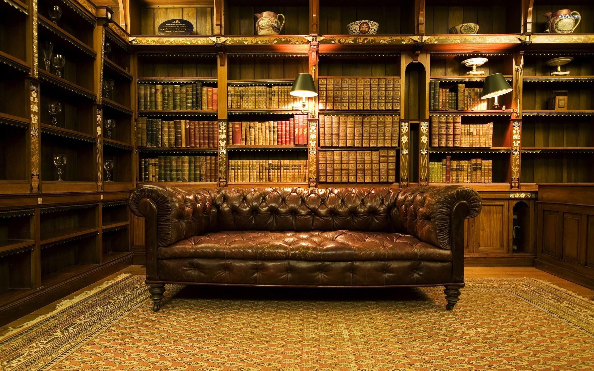 1920x1200 Vintage Library Wallpaper