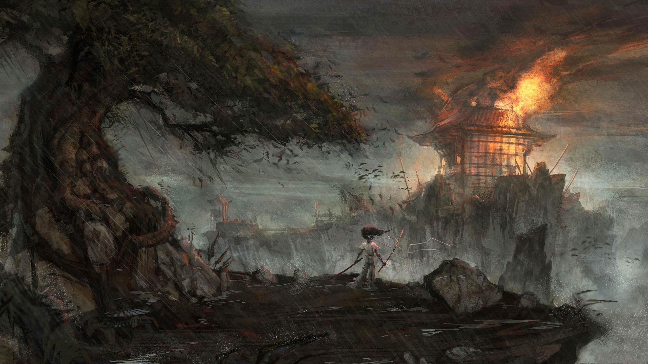 2560x1440 Japanese Samurai Wallpaper 2560x1440