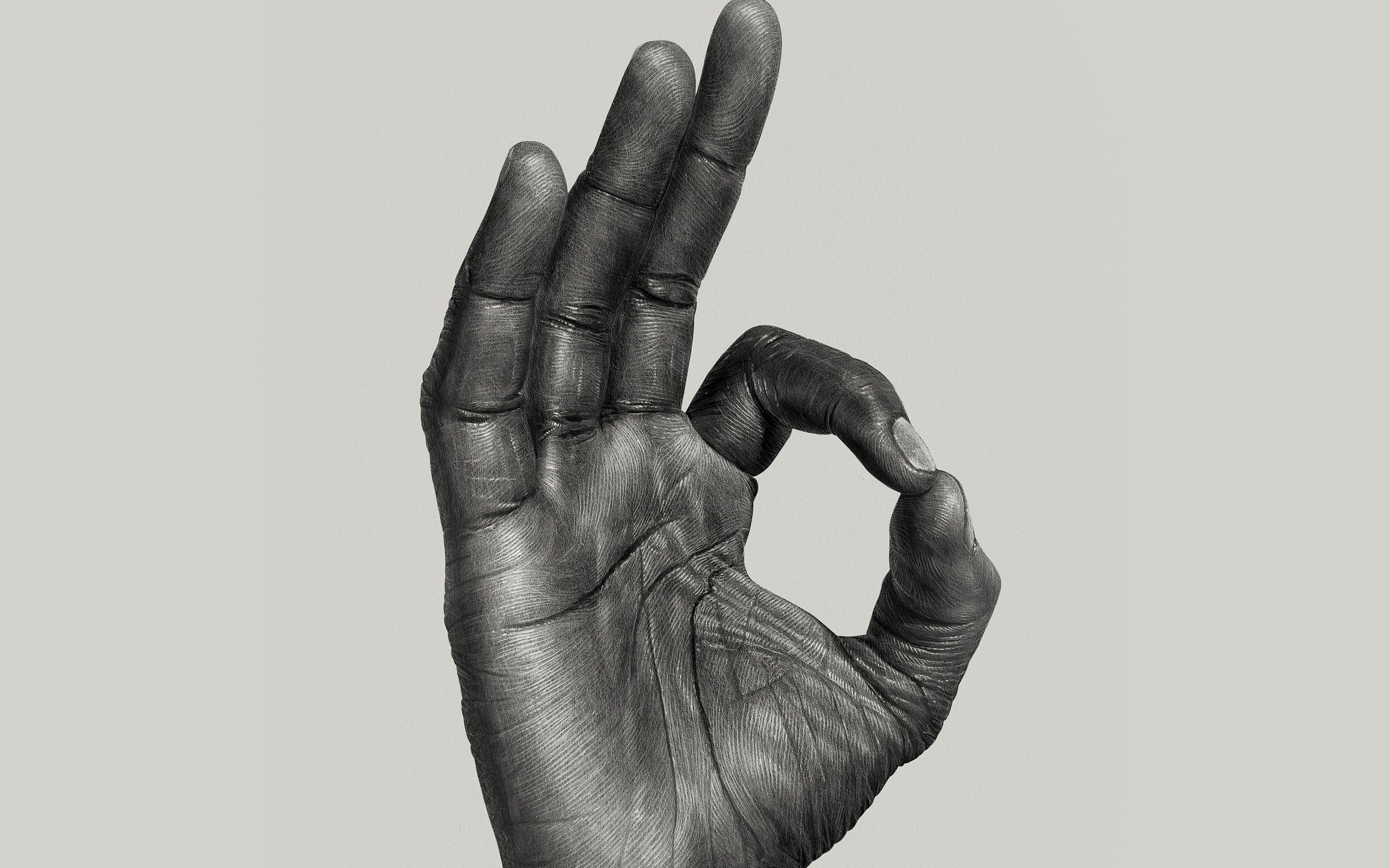 3840x2400 Black And White Wallpaper Hand