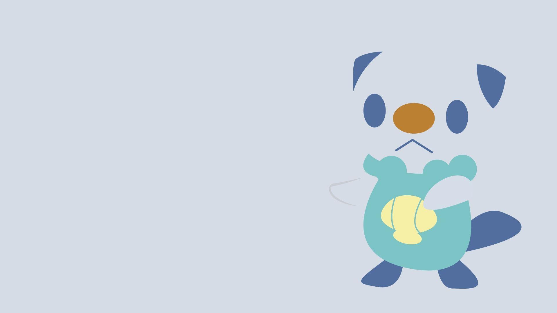 1920x1080 pokemon blue minimalistic vectors oshawott