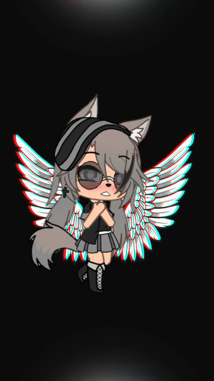720x1280 winged Me wallpaper by wallpapercraze. Cute anime character, Anime wolf girl, Cute anime chibi