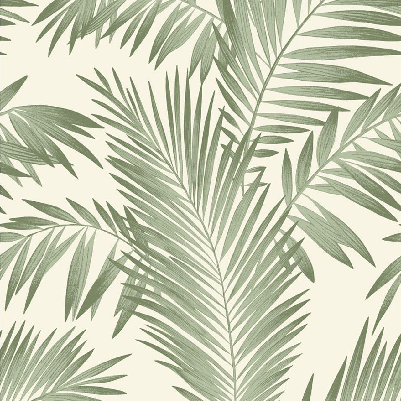 1280x1280 Tropical Palm Tree White Green Wallpaper Leaves Leaf Luxury Weight Arthouse