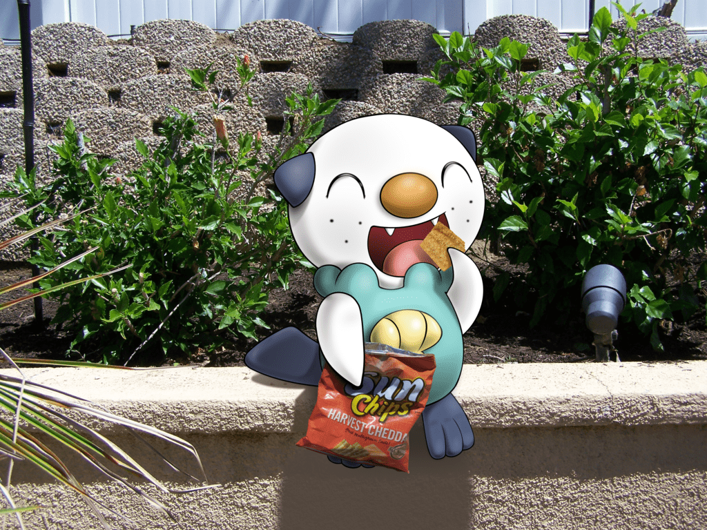 1024x768 Oshawott and his Sun Chips. Pokémon