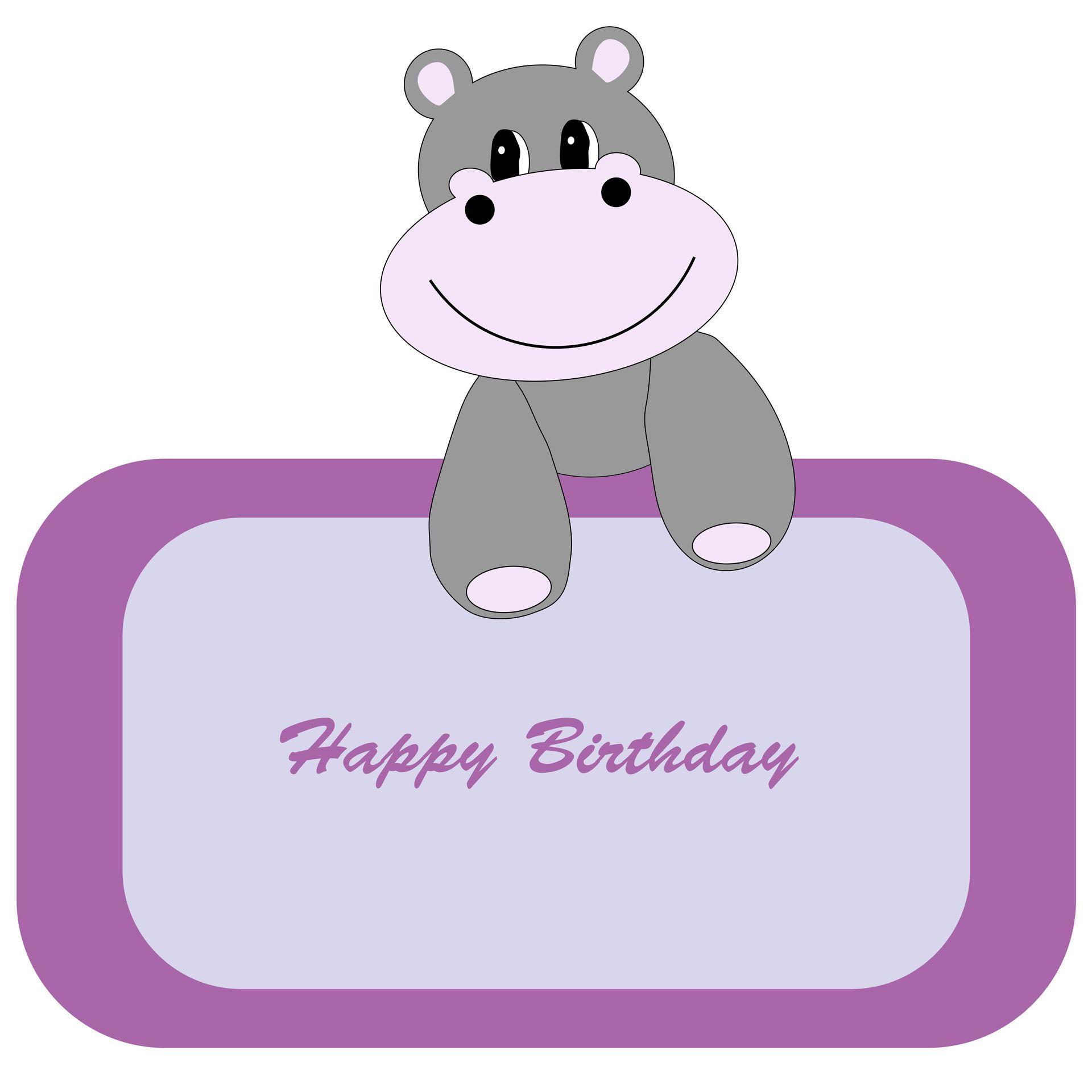 1920x1920 Cute Hippo Birthday Banner Free Domain Picture