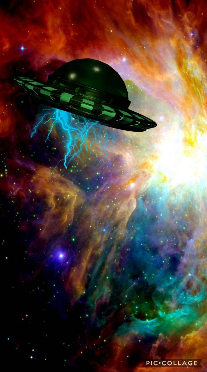 712x1280 UFO in space wallpaper