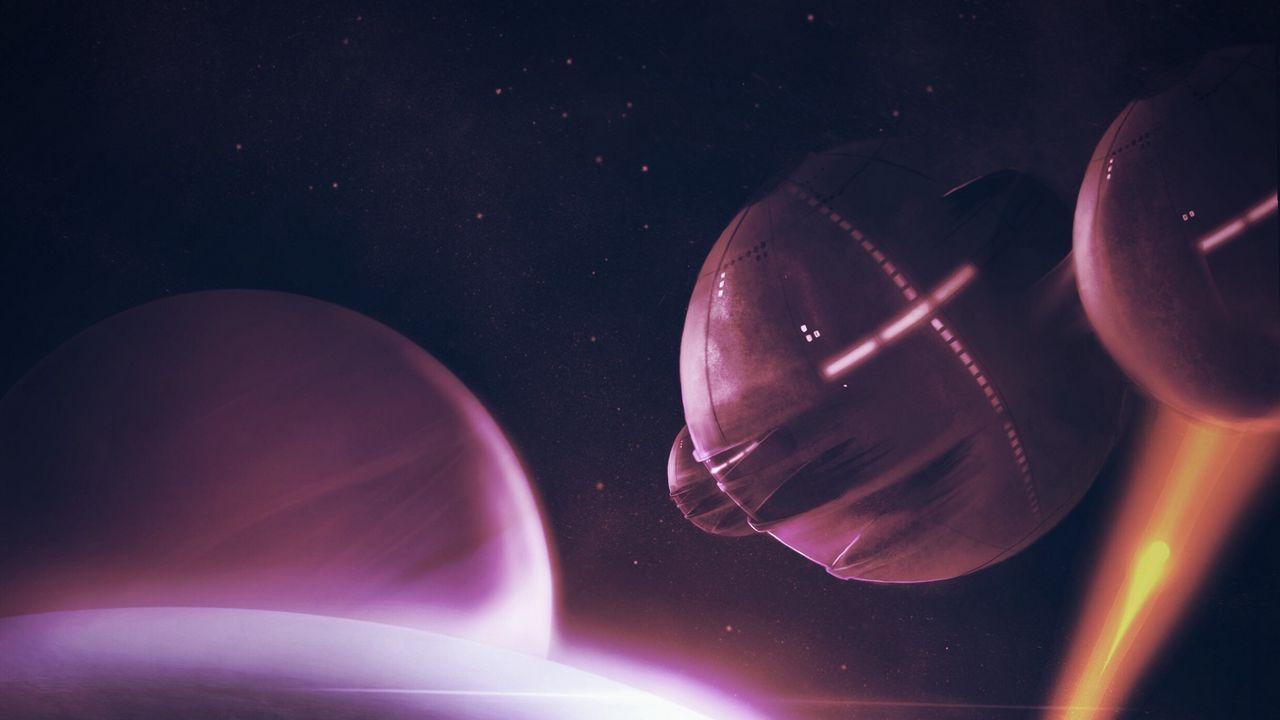 1280x720 Wallpaper planets, aliens, ufo, glow, space hd, picture, image