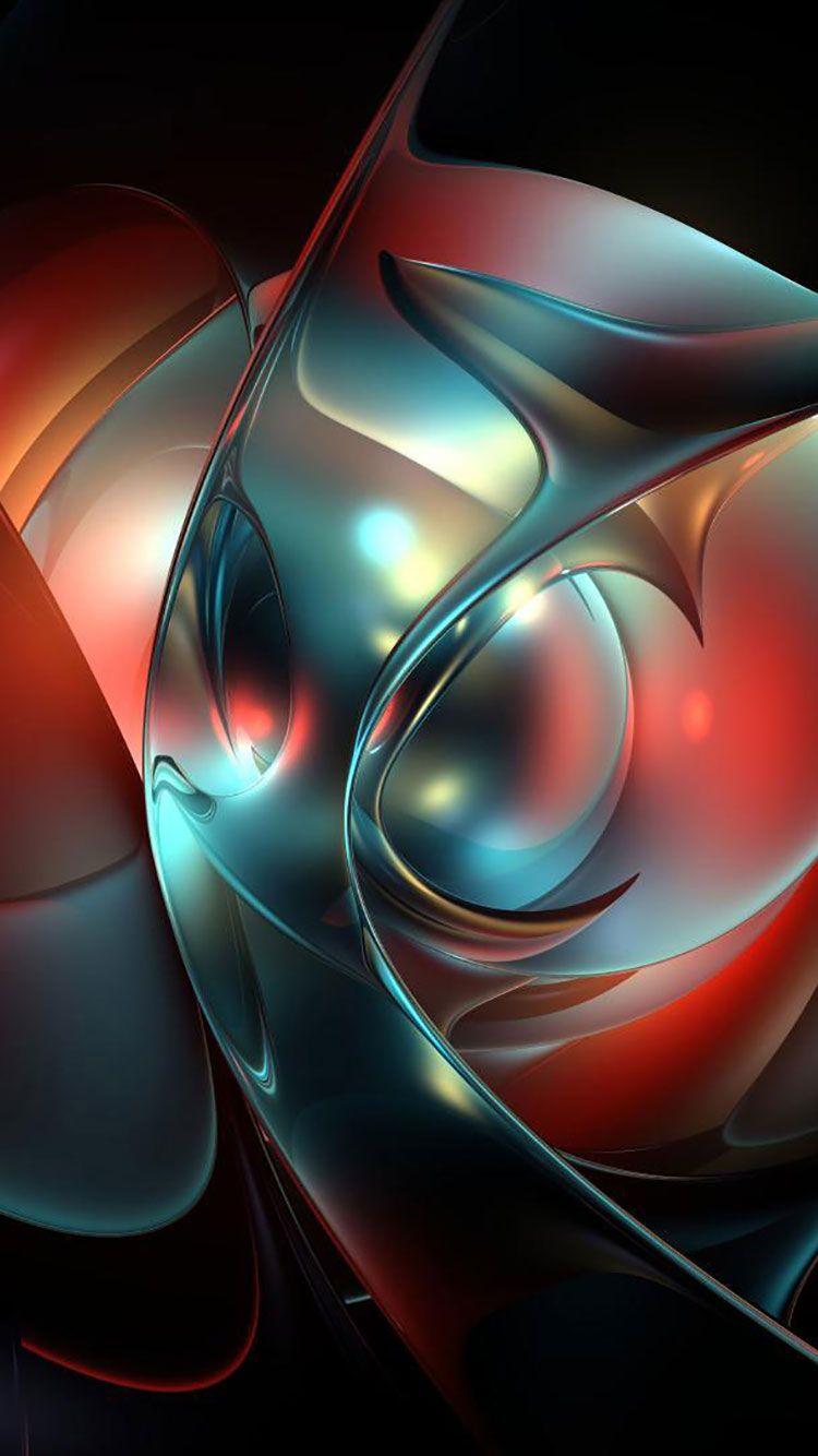 750x1334 abstract iphone wallpaper, fractal art, blue, red, graphic design, art, design, graphics, material property, circle, cg artwork