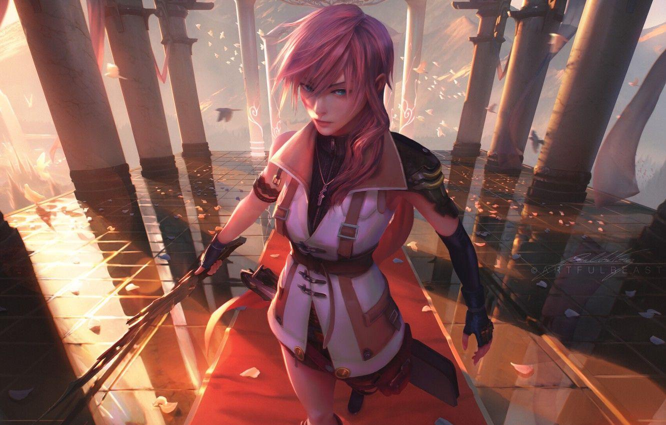 1332x850 Wallpaper look, girl, Final Fantasy XIII, Lightning image for desktop, section игры