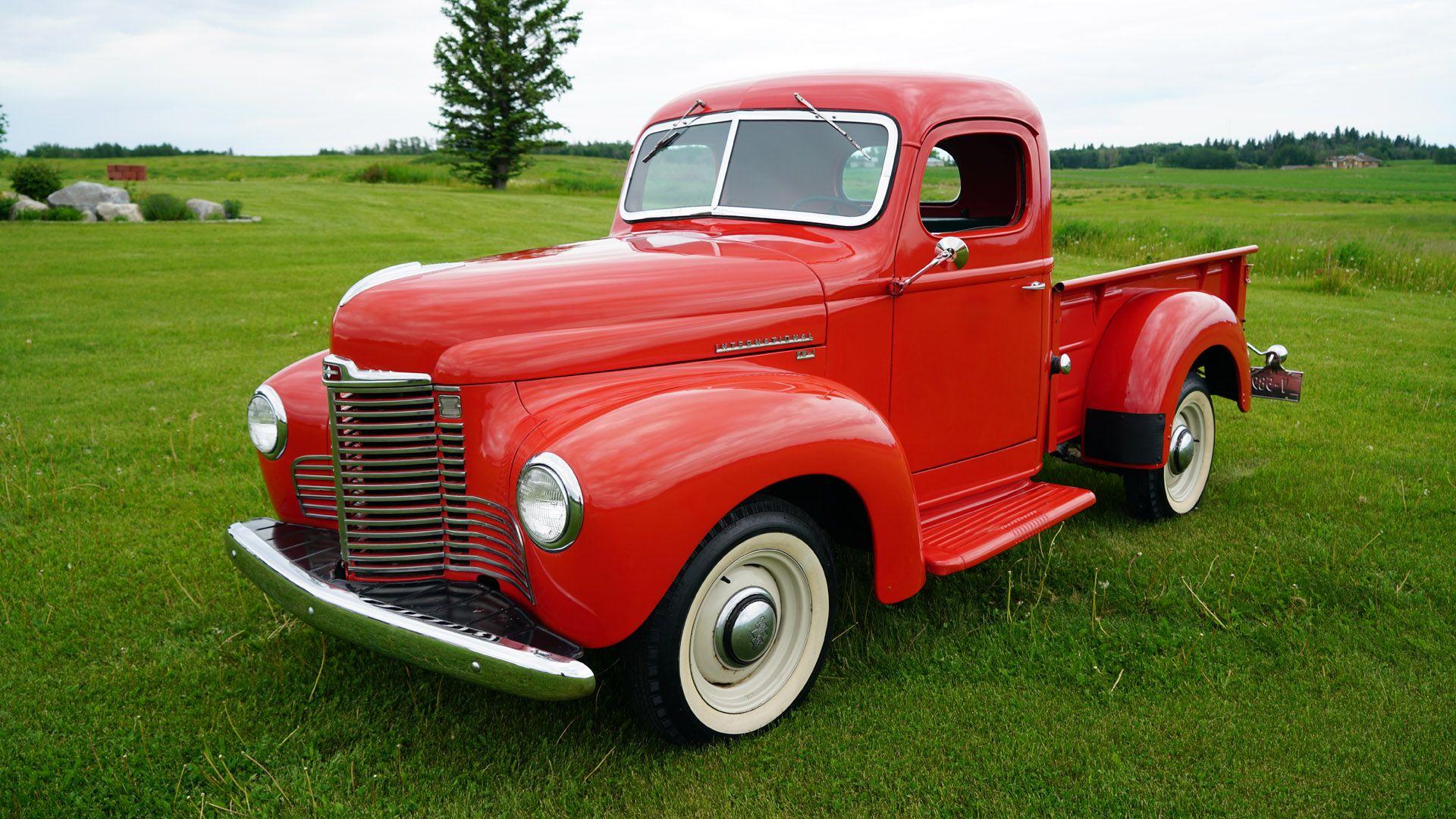 1920x1080 Car International Harvester Kb1 Old Car Pickup Red Car Wallpaper:1920x1080