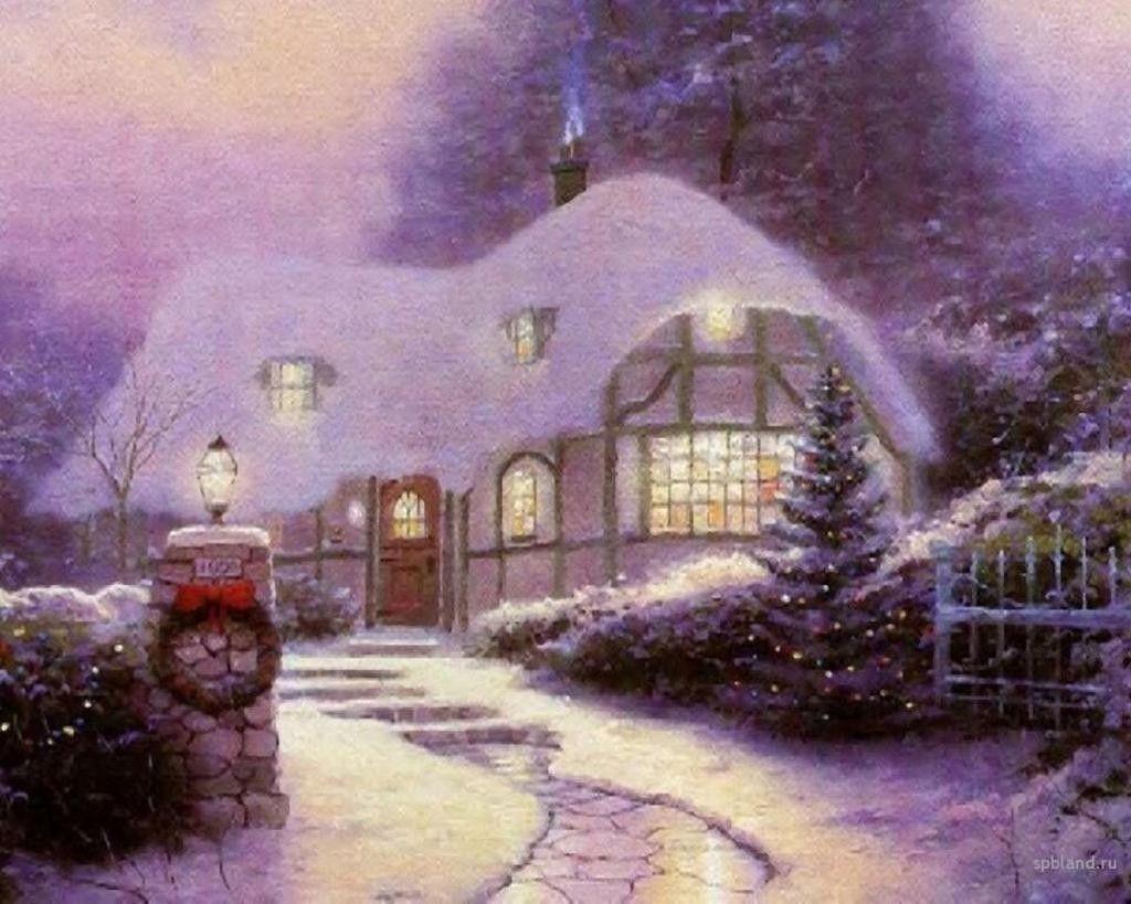 1024x819 Thomas Kinkade Winter Fan Art