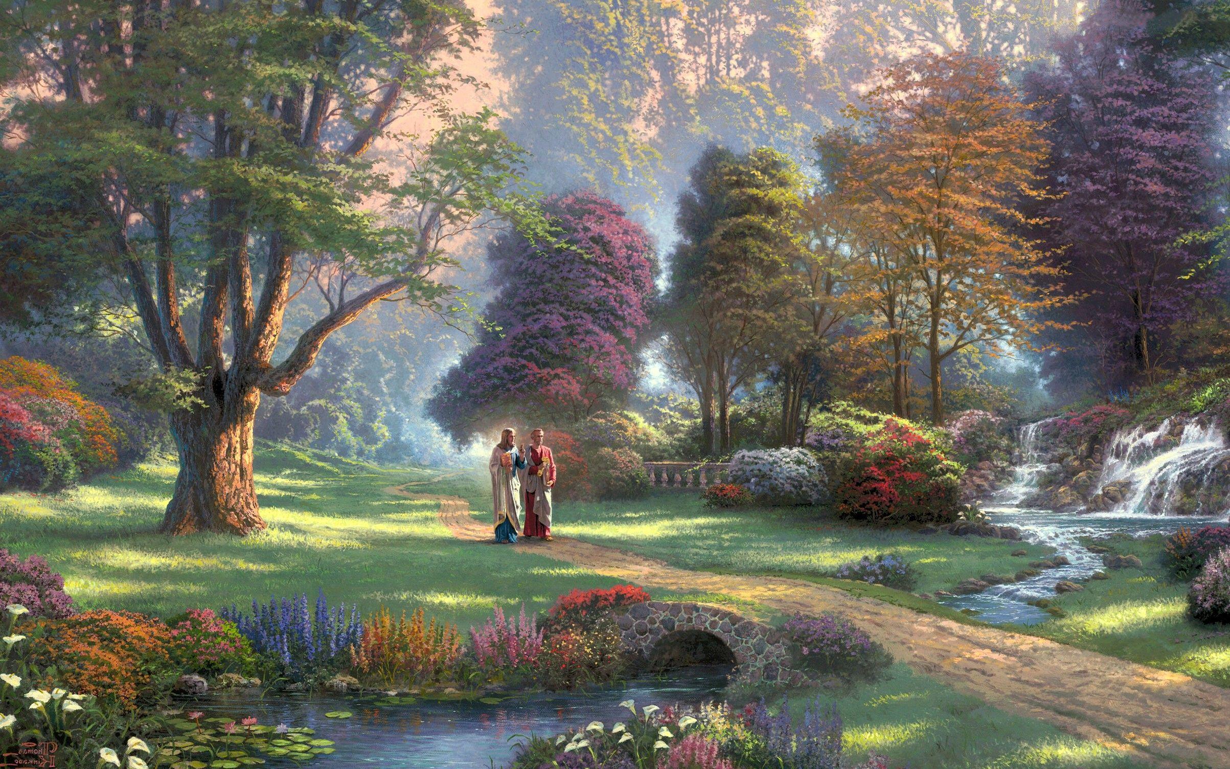 2406x1504 Thomas, Kinkade, Autumn, Wallpaper, Image, Amazing, Colorful, Absract, Classic Painters, Historical Image, Widescreen, Art Wallpaper For Windows, Art Photo For Samsung, 2406x1504. Full HD Wallpaper