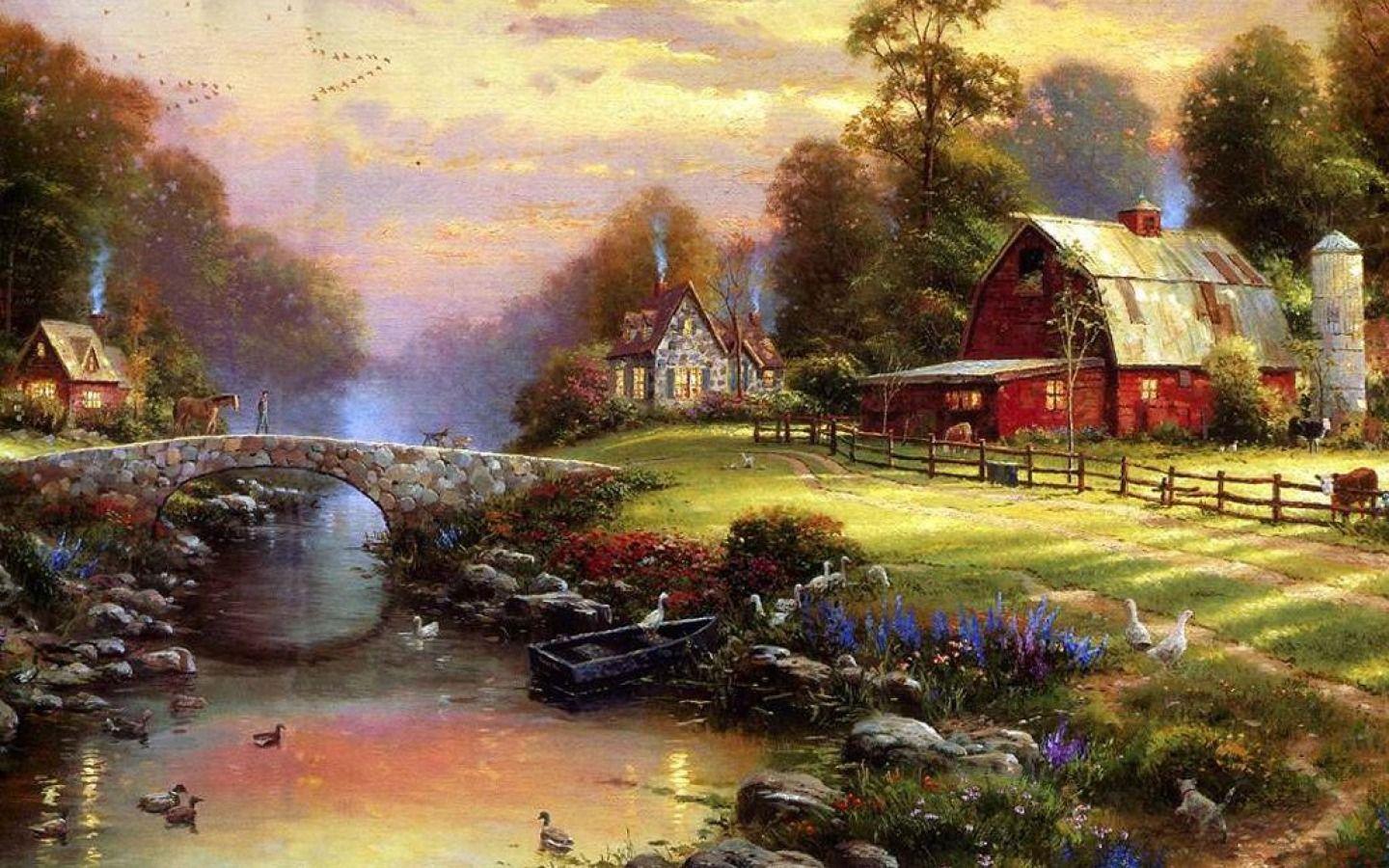 1440x900 Art Wallpaper Set 14 (Thomas Kinkade Paintings ) « Awesome Wallpaper