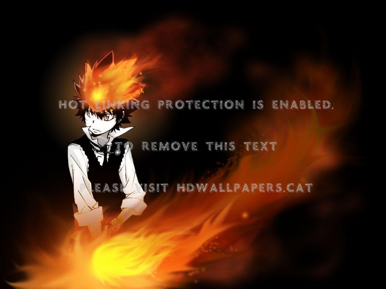 1280x960 katekyo hitman reborn tsuna red black fire