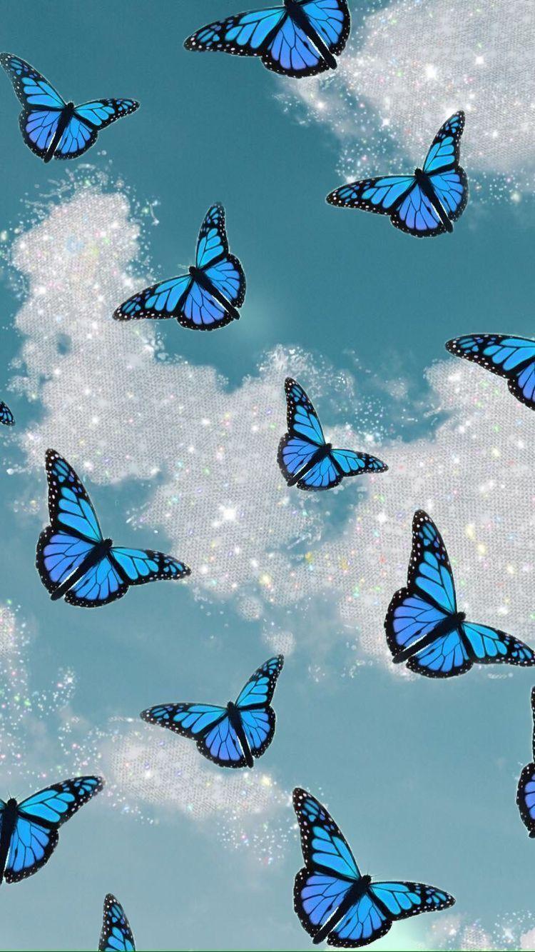 750x1333 Tatto inspiration. Blue butterfly wallpaper, Butterfly wallpaper iphone, Butterfly wallpaper