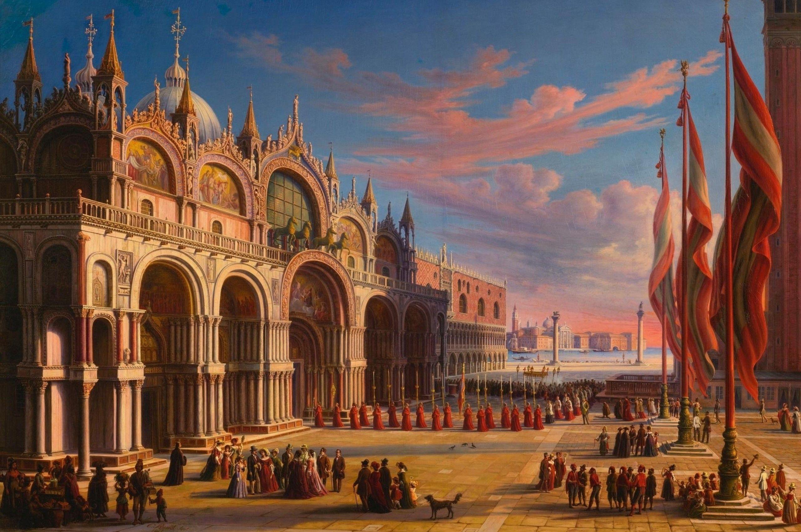 2560x1700 Download 2560x1700 Carl Ludwig, Art, Painting, Traditional Art, Italy, Venice Wallpaper for Chromebook Pixel