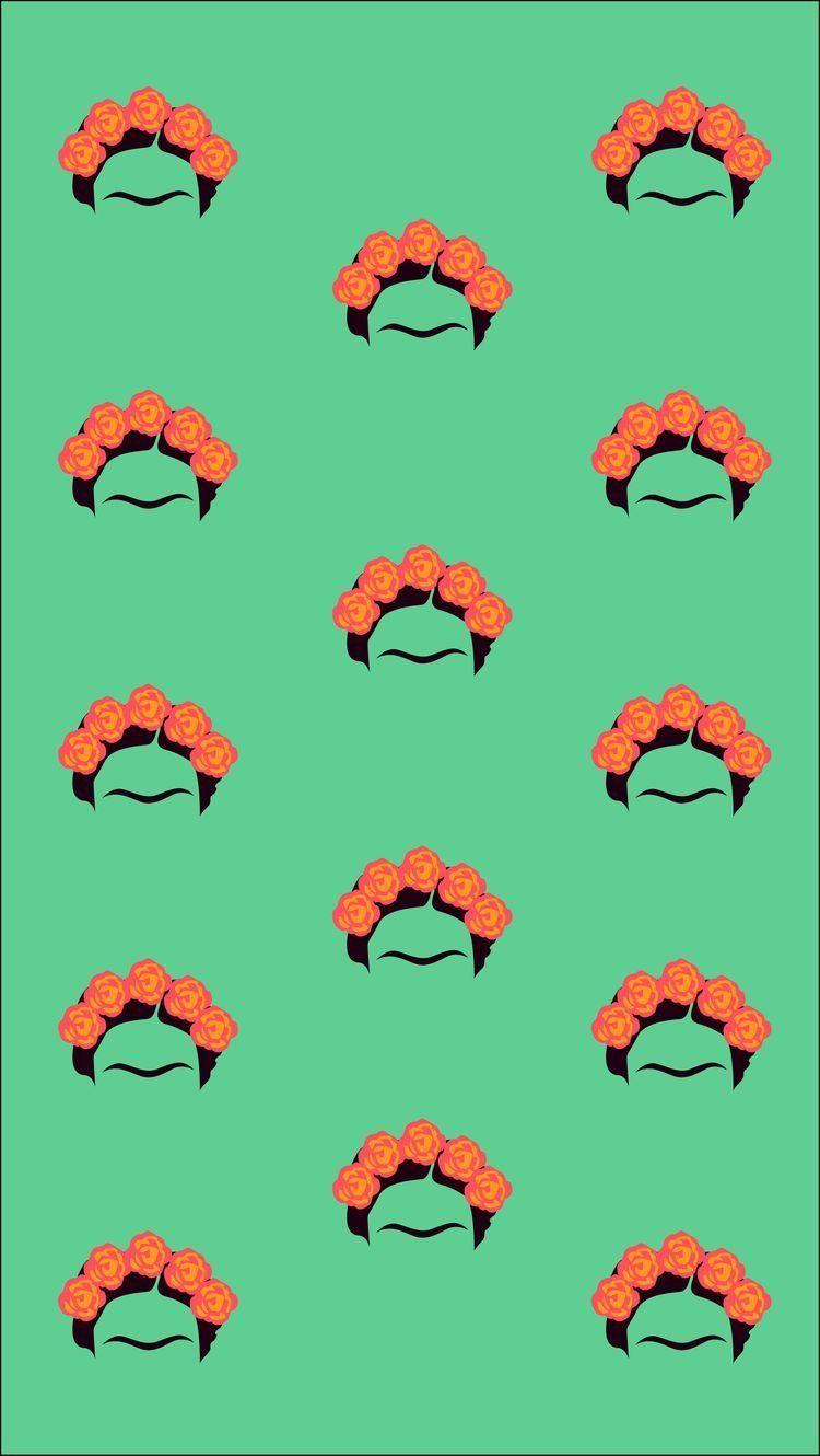 750x1330 Wallpaper. Pattern wallpaper, Frida kahlo, Wallpaper