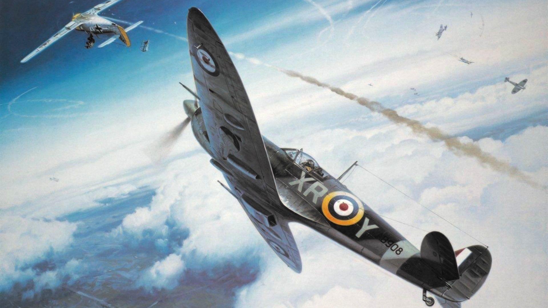 1920x1080 Supermarine Spitfire Art Wallpaper