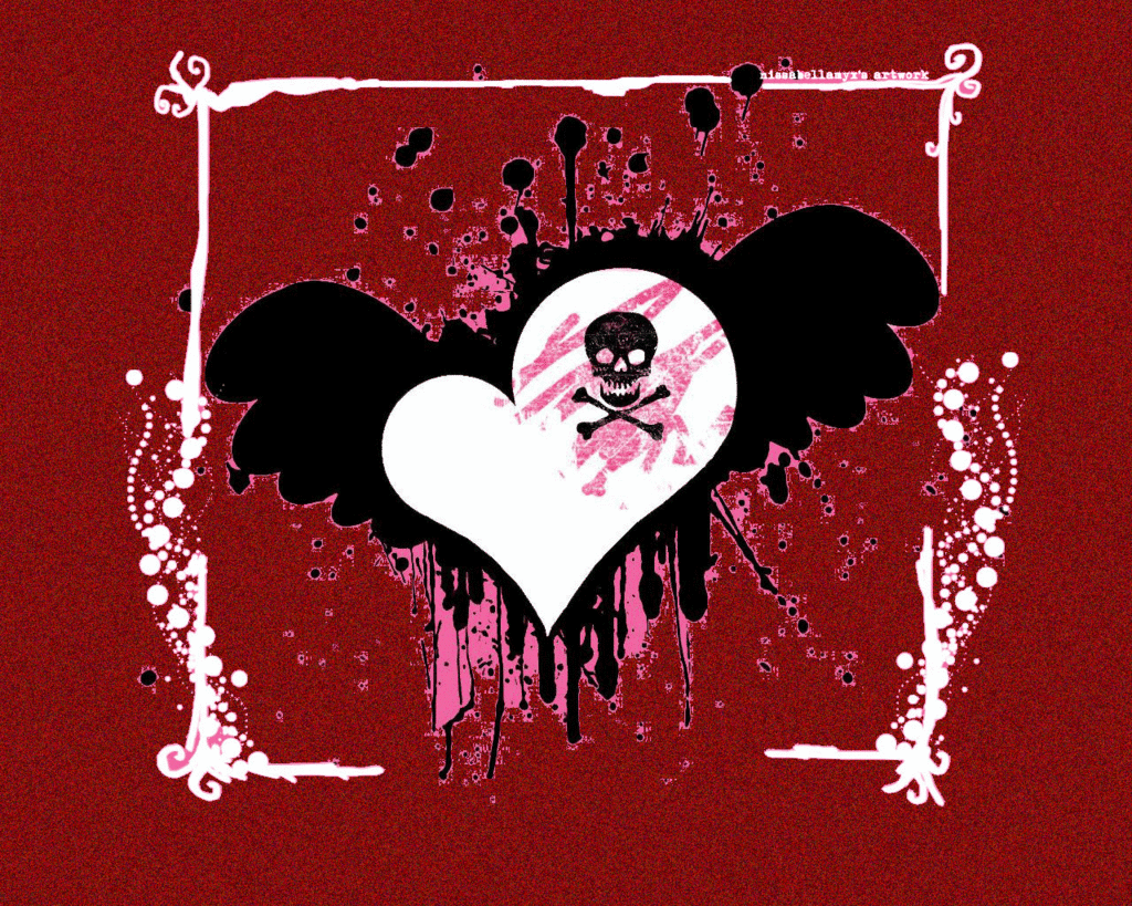 1024x819 Cute Pink Girly Skull Background .