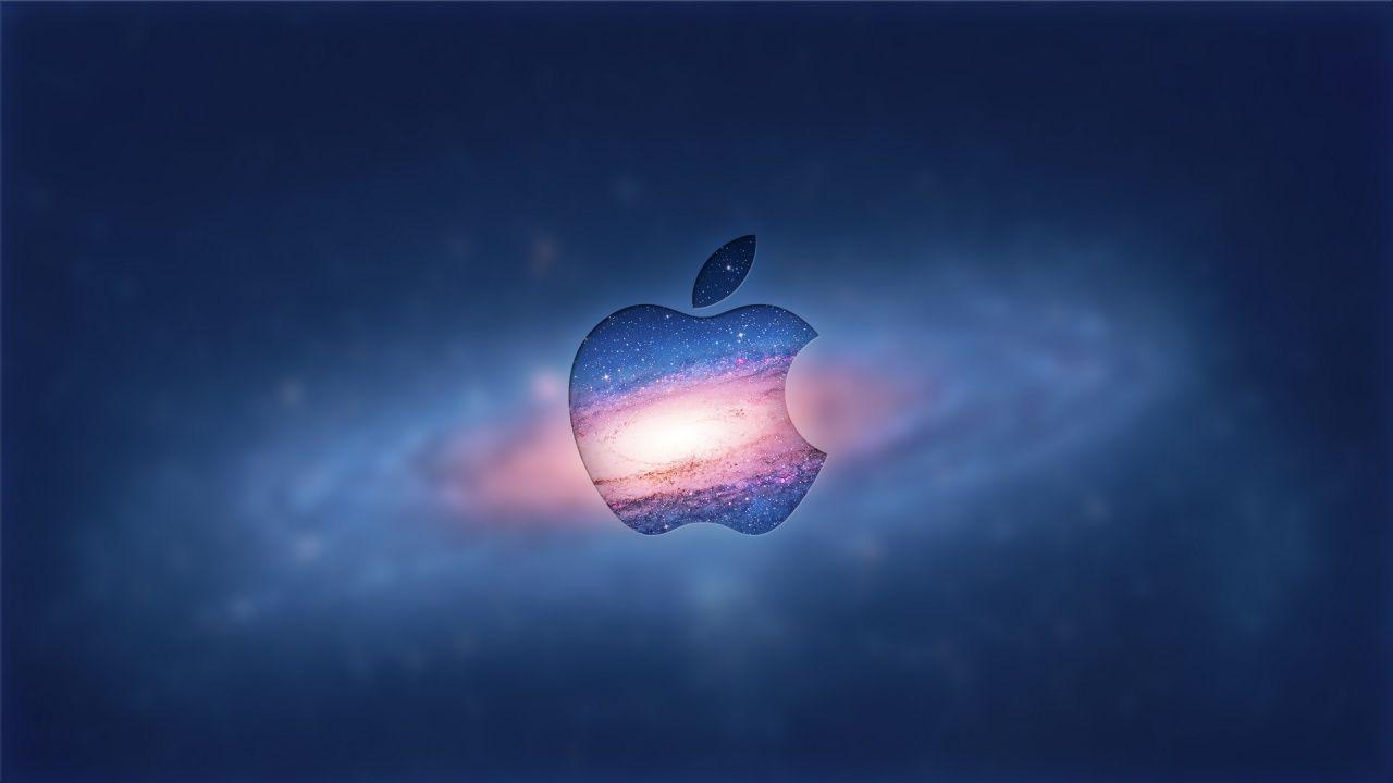 1280x720 Apple Logo In Galaxy Wallpaper