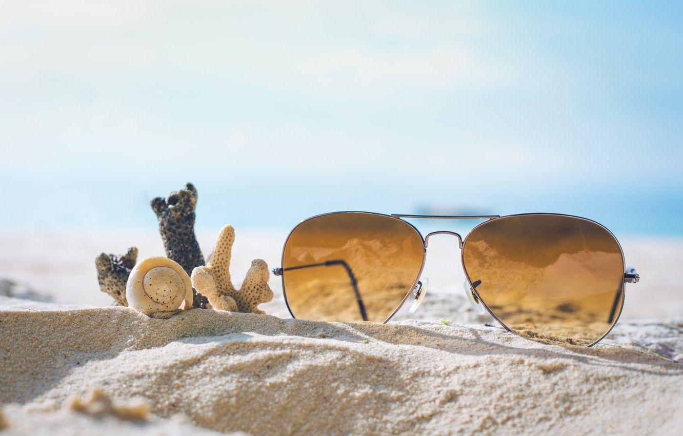1332x850 Wallpaper sand, sea, beach, summer, stay, glasses, shell, summer, beach, sea, sand, vacation, sunglasses image for desktop, section настроения