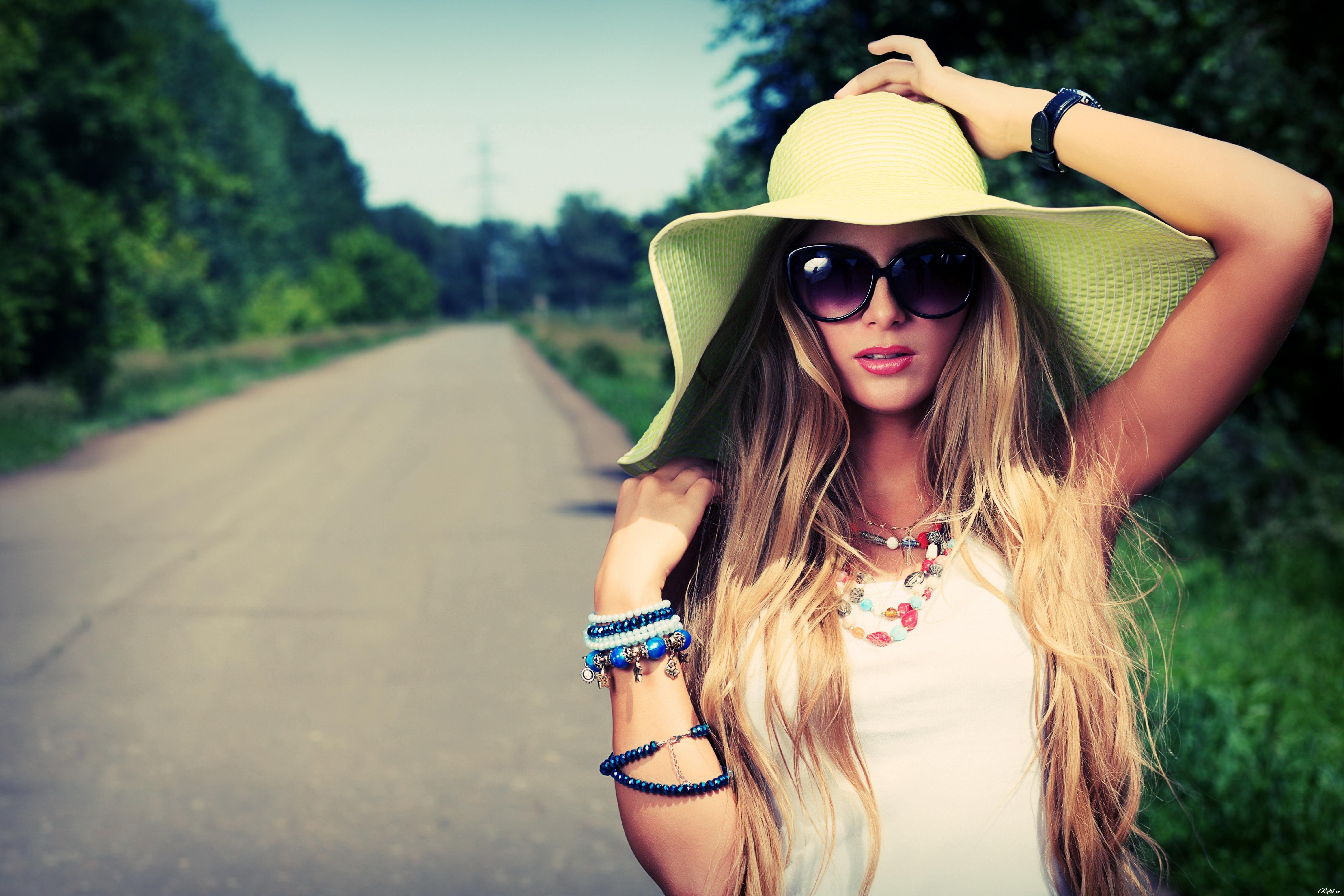 6000x4000 blondes, women, sunglasses wallpaper