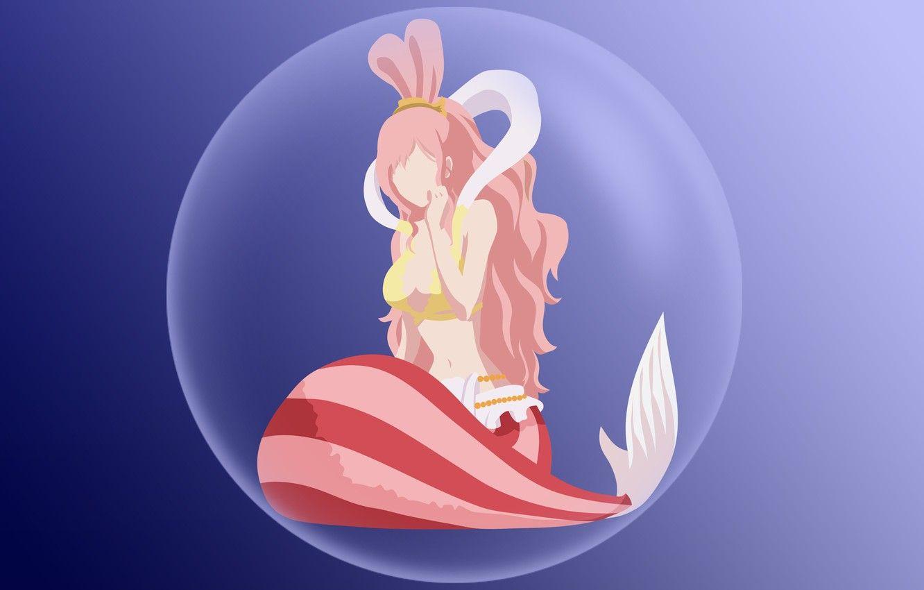 1332x850 Wallpaper girl, game, One Piece, minimalism, anime, bubble, asian, princess, mermaid, manga, japanese, oriental, asiatic, Shirahoshi, princess whiner, Neptune Family image for desktop, section минимализм