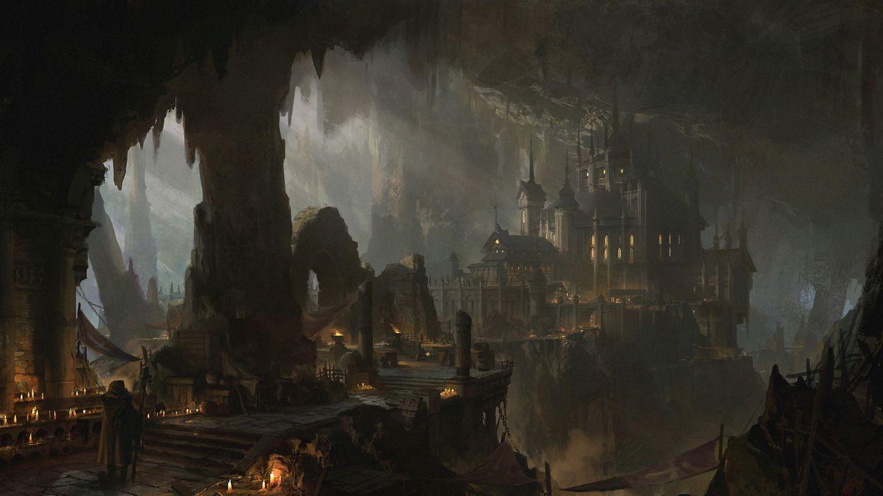 1280x720 Wallpaper castle, dungeon, ruins, fantasy, art hd, picture, image