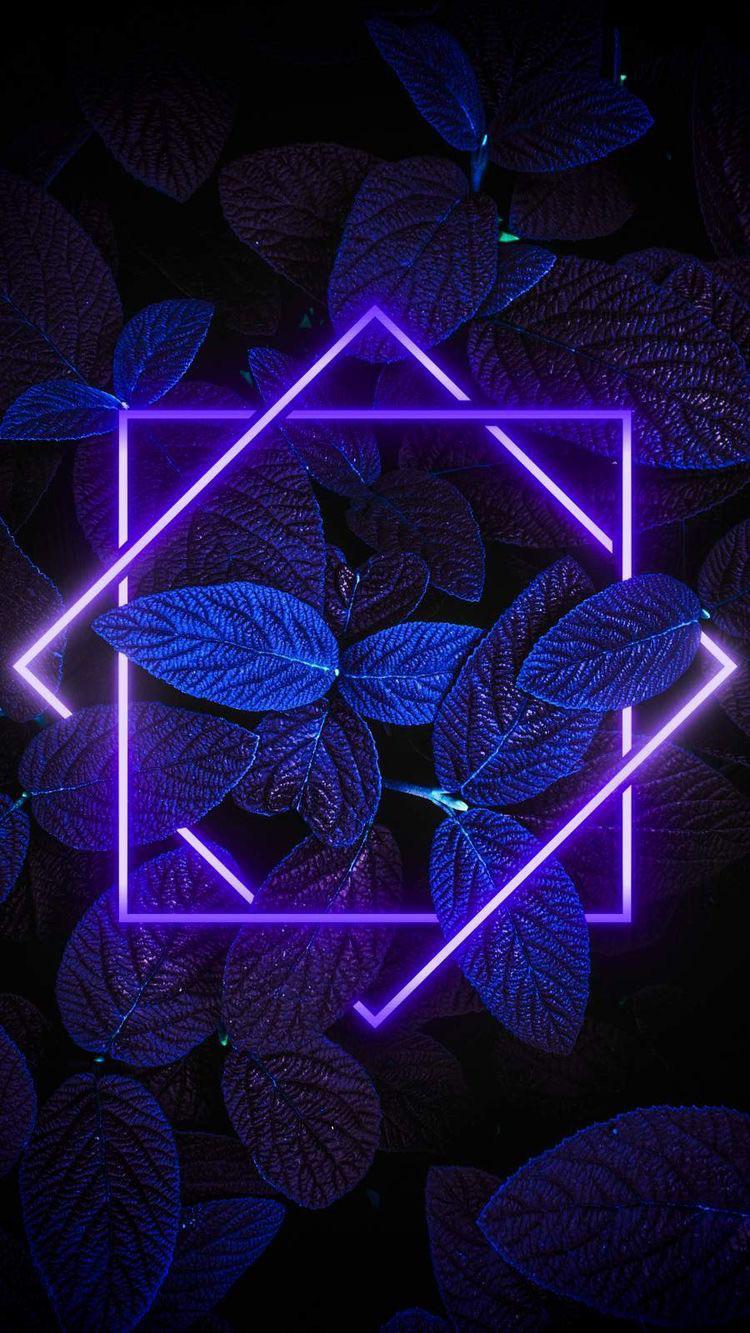 750x1333 Neon theme wallpaper for iPhone 11 purple