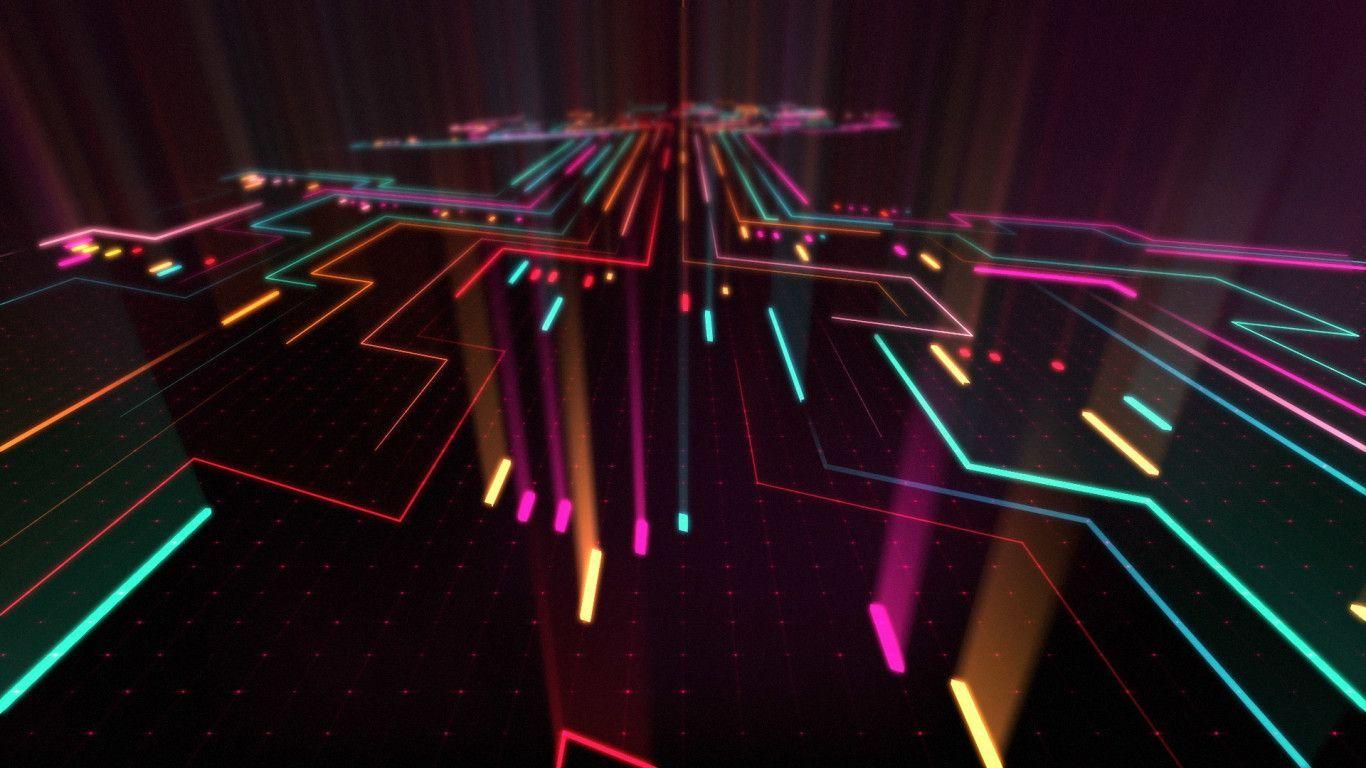1366x768 Neon Wallpaper