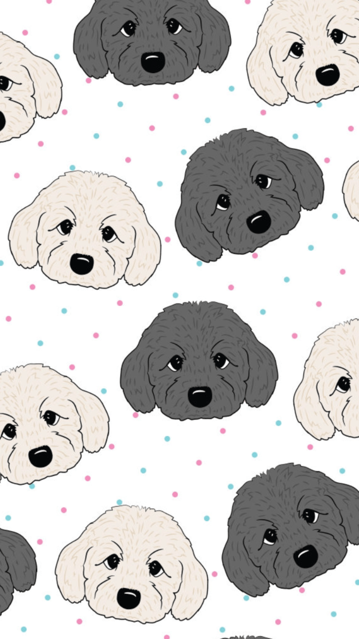 1242x2208 Pattern Cartoon Dog iPhone Wallpaper