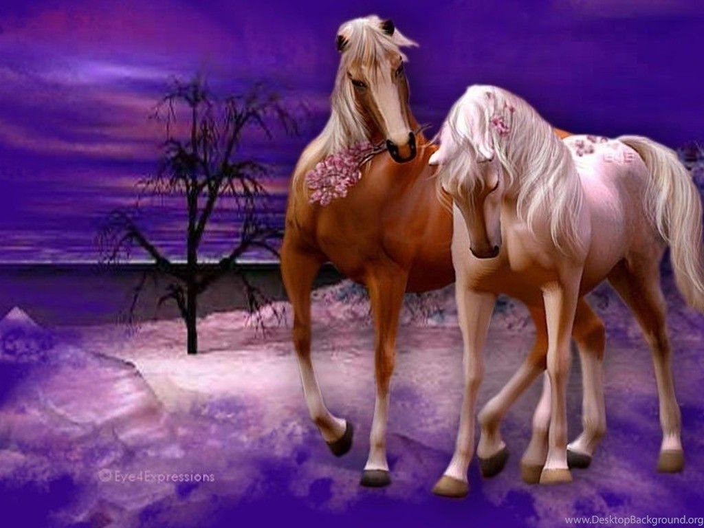 1024x768 Pics Romantic Christmas Horses The Wallpaper Desktop Background