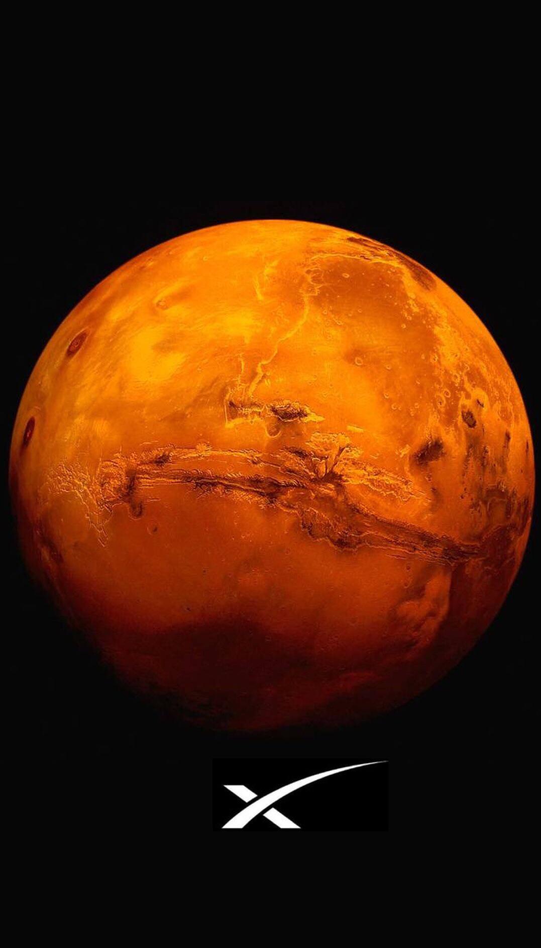 1077x1887 Here's a simple SpaceX Mars wallpaper I made I thought you guys would enjoy