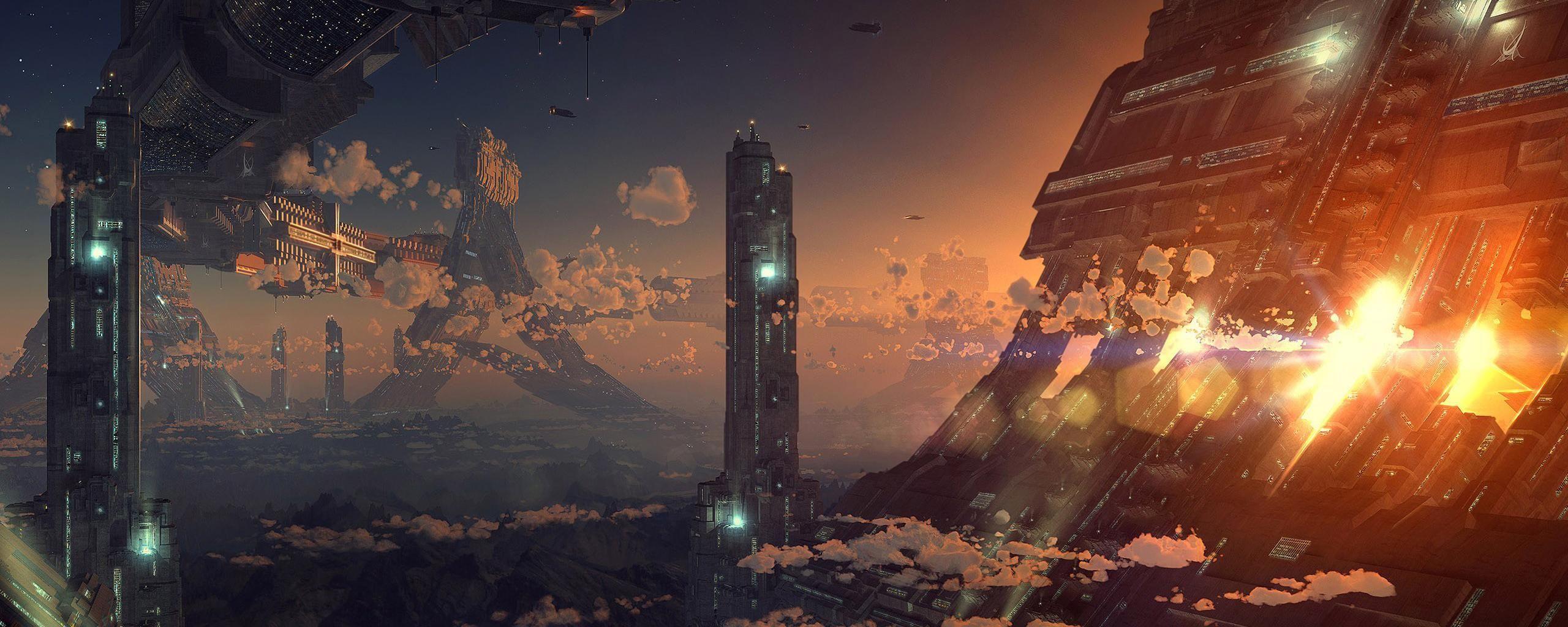 2560x1024 The Best Dual Monitor Wallpaper. Digital Trends. Sci Fi Wallpaper, Futuristic Art, Sci Fi Concept Art