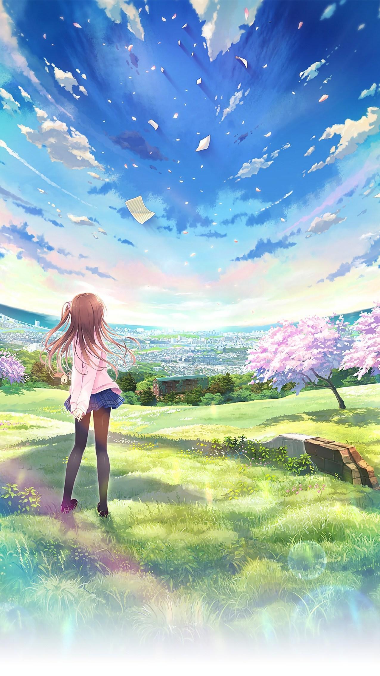 1275x2267 Beautiful Sky Anime Wallpaper