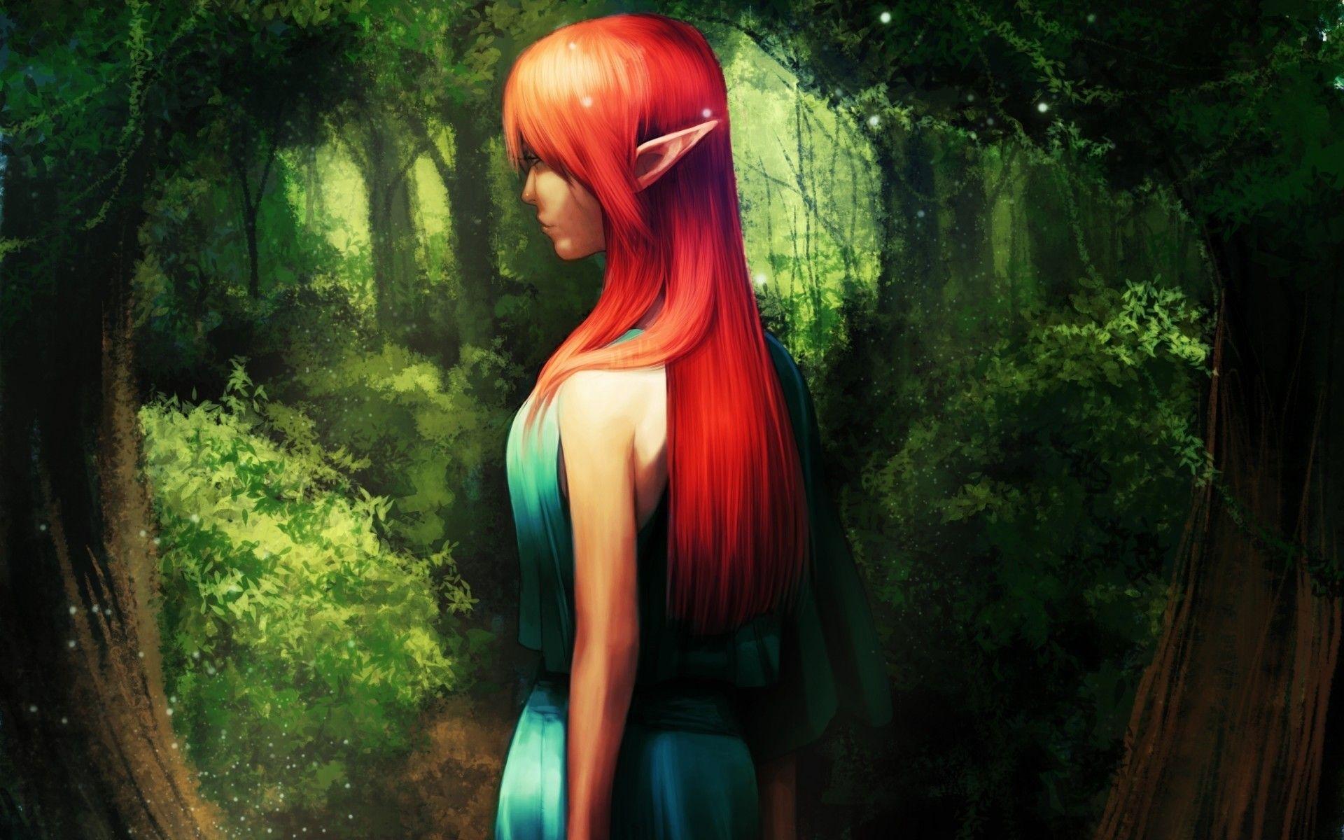 1920x1200 Red Hair Anime Girl