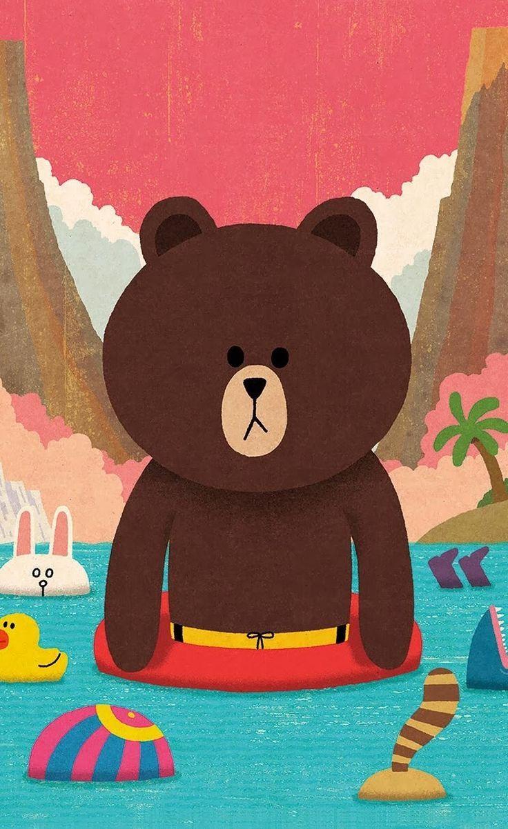 736x1202 Free download Line friends character Brown bear animal wallpaper for [736x1202] for your Desktop, Mobile & Tablet. Explore LINE Characters Wallpaper. LINE Characters Wallpaper, Blue Line Wallpaper, Disney Cruise Line Wallpaper