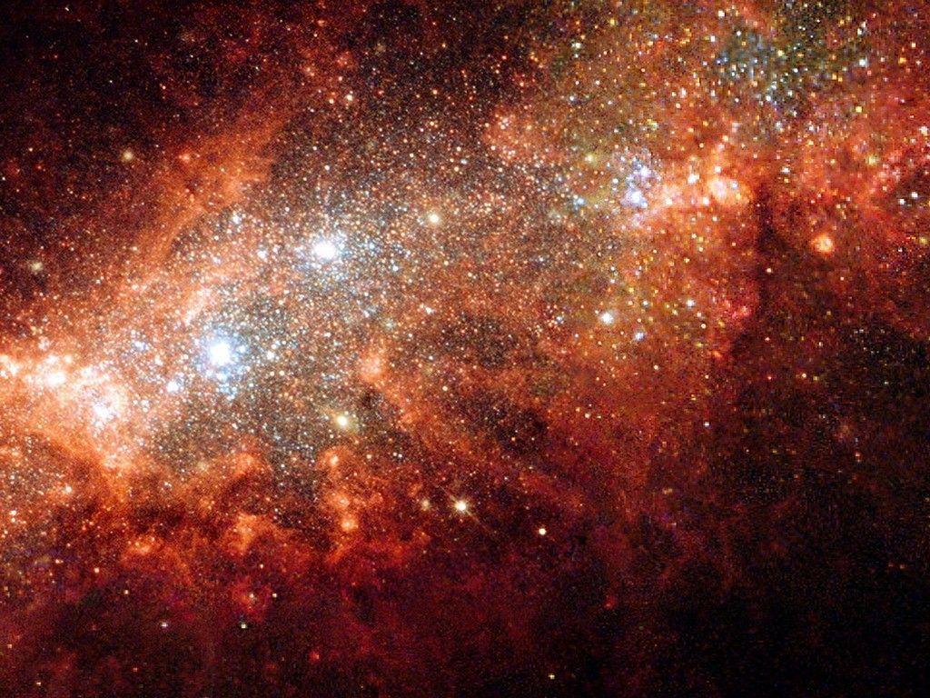 1024x768 Orange Space Wallpaper